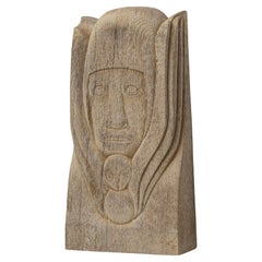 Art mural en chêne belge sculpté du 20e siècle