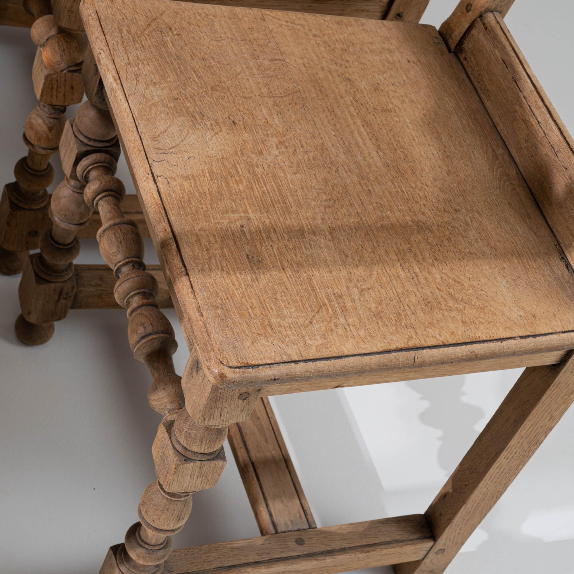 20th Century Belgian Oak Dining Chairs, Set of 8 For Sale 11