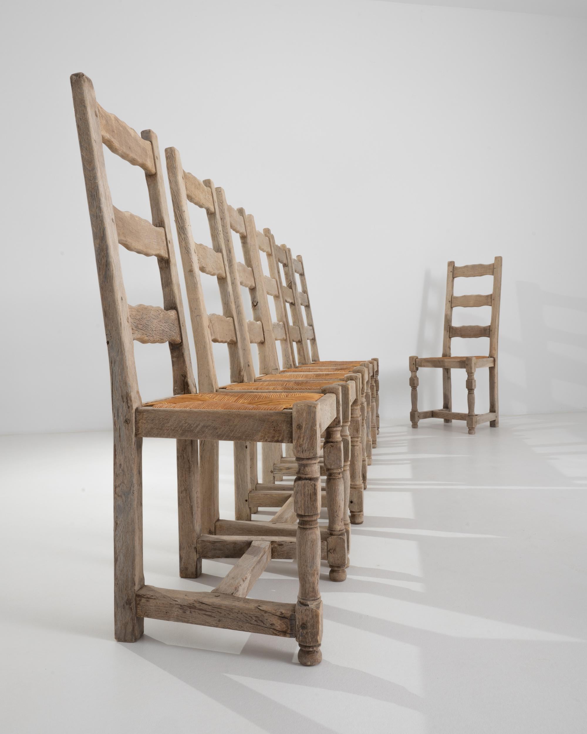 20th Century, Belgian Oak Dining Chairs, Set of Eight 2