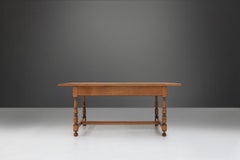 20th century Belgian oak dining table