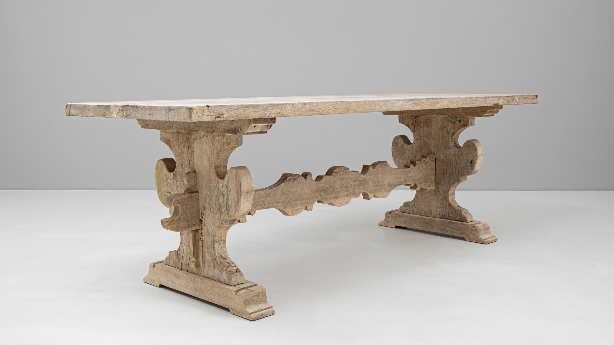 20th Century Belgian Oak Dining Table 3