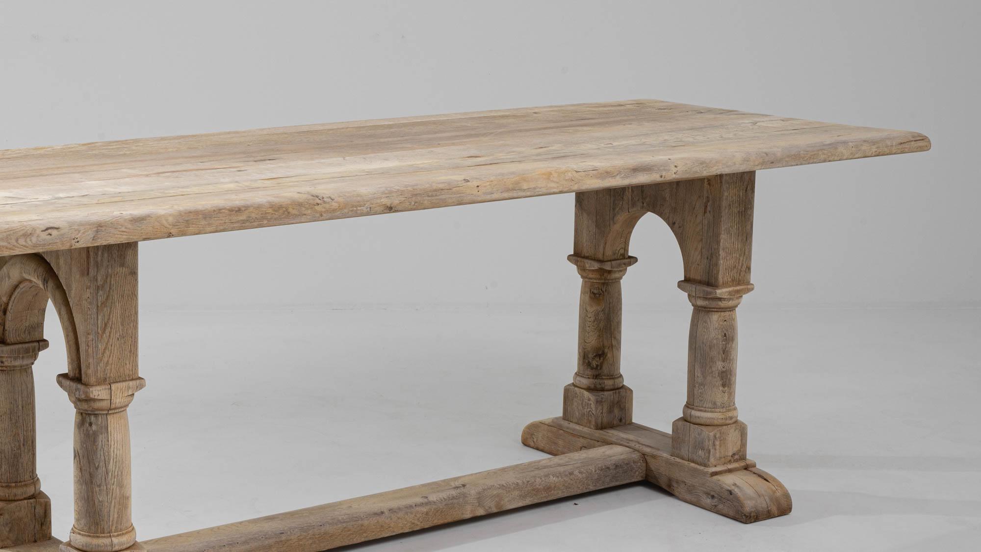 20th Century Belgian Oak Dining Table For Sale 2