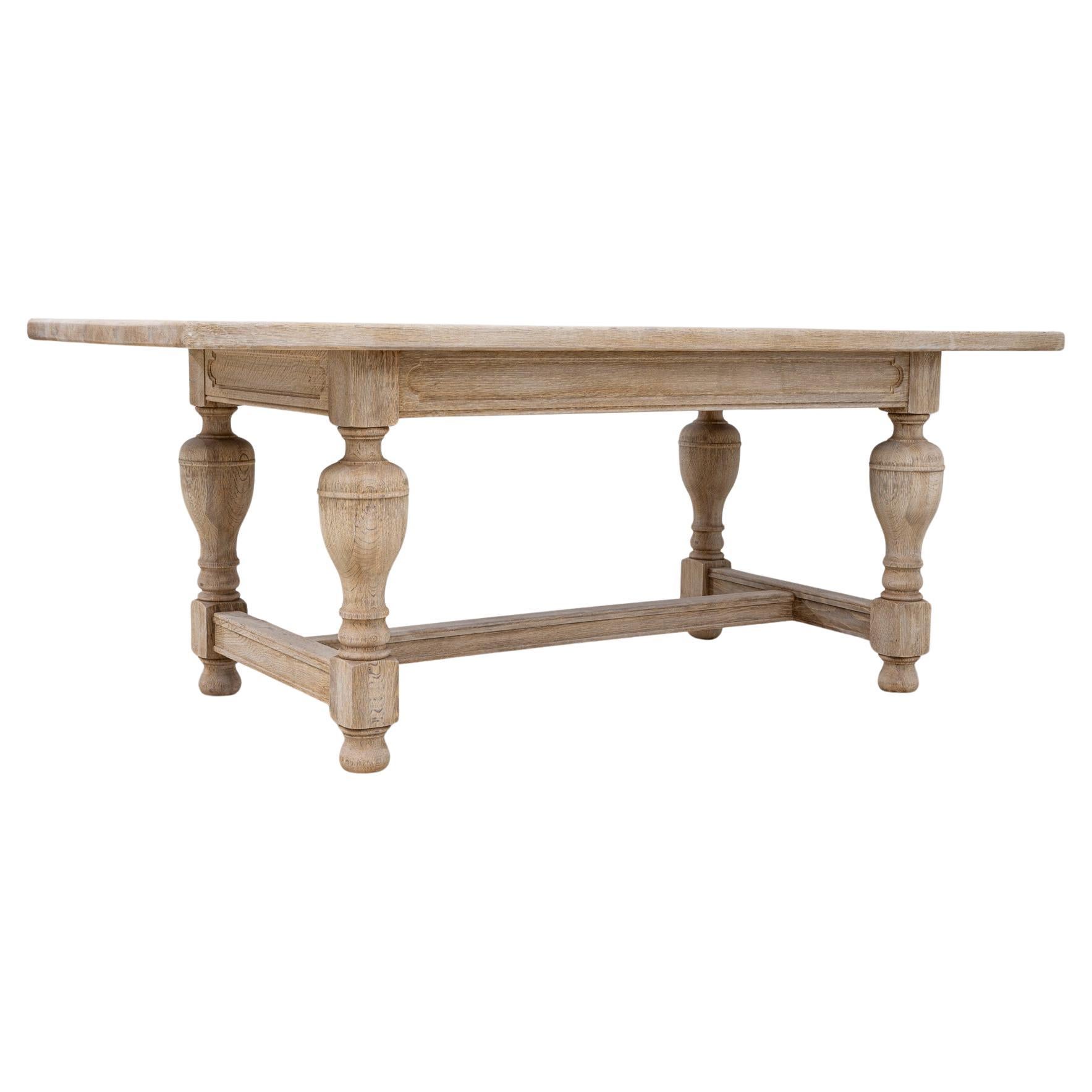 20th Century Belgian Oak Dining Table