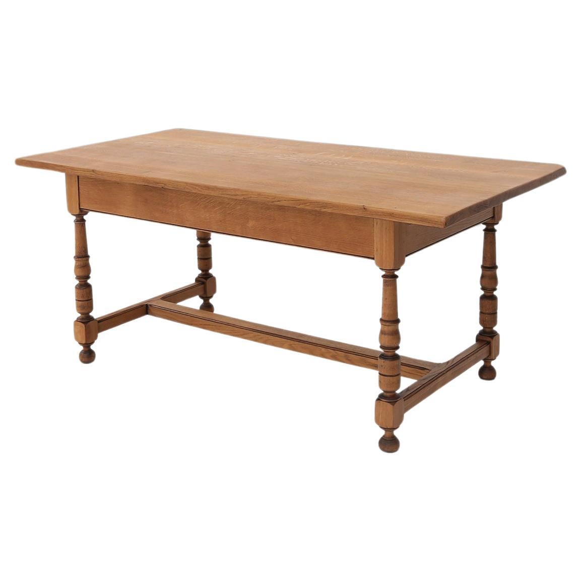 20th century Belgian oak dining table