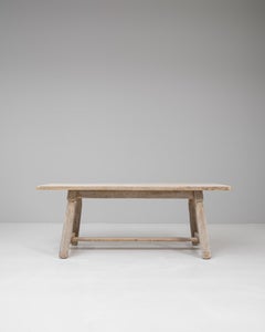 20th Century Belgian Oak Dining Table With Splayed Legs