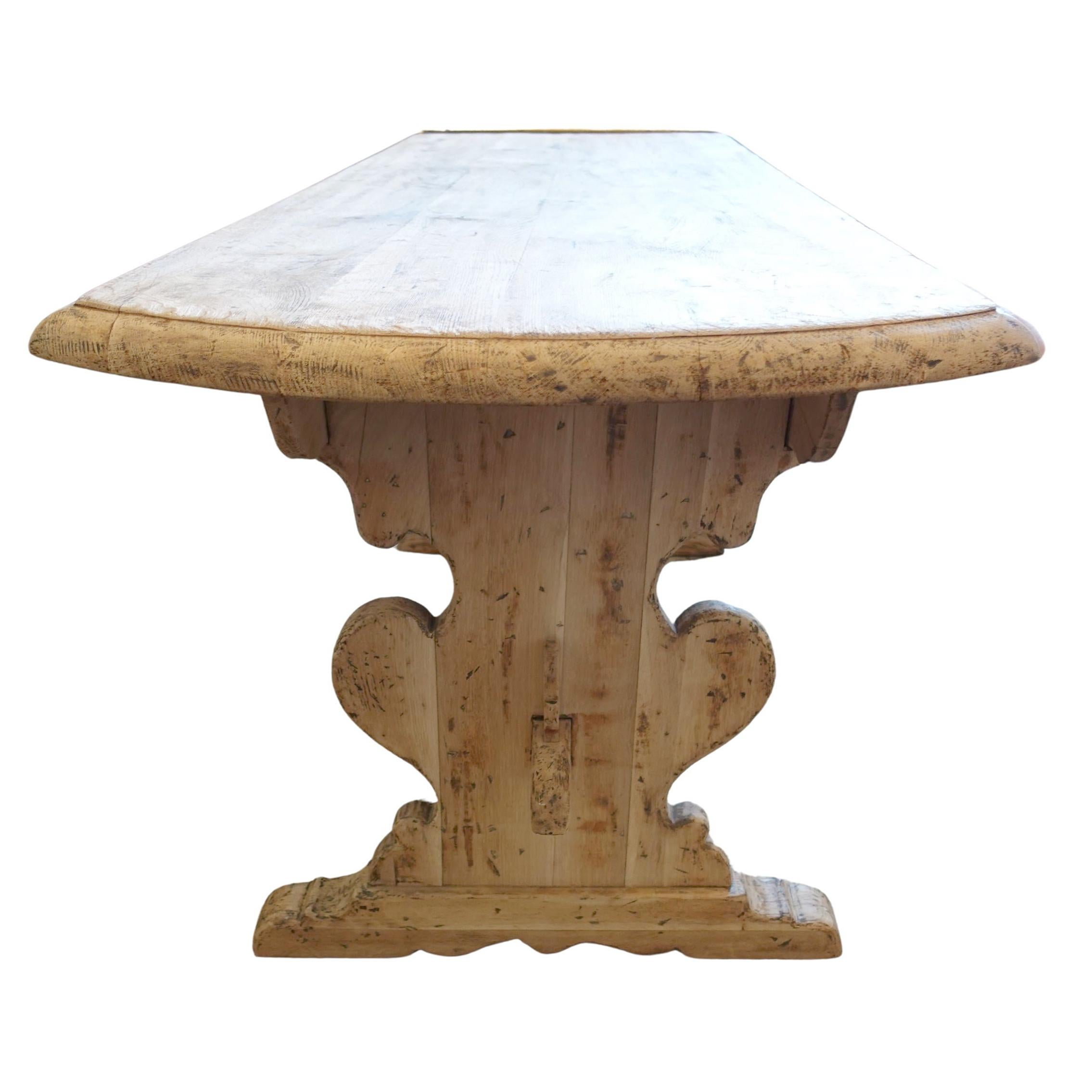 Dutch Colonial 20th century Belgian Oak Monastery Table