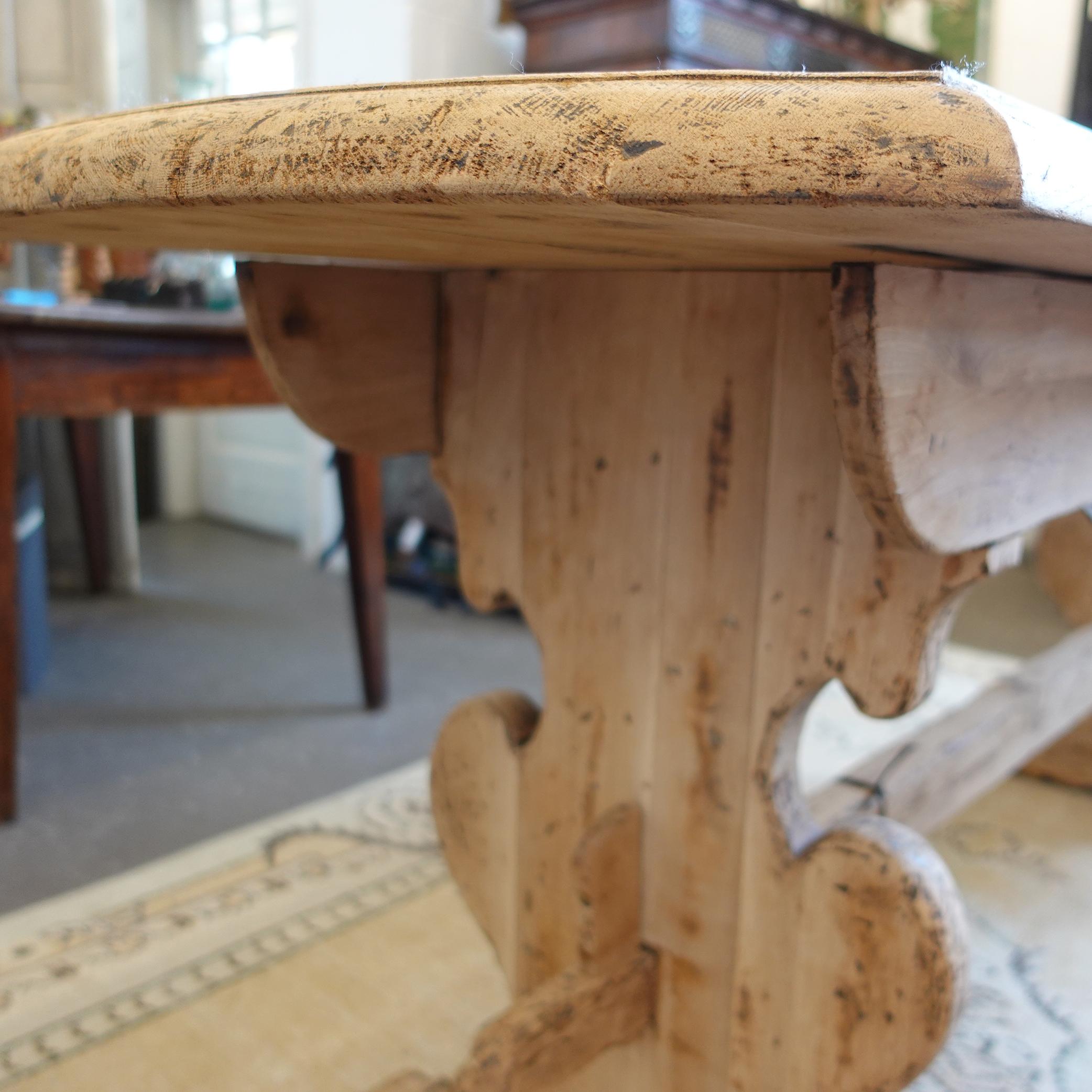 20th century Belgian Oak Monastery Table In Good Condition In Leesburg, VA