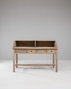 20th Century Belgian Oak Secretary Desk With Drawers