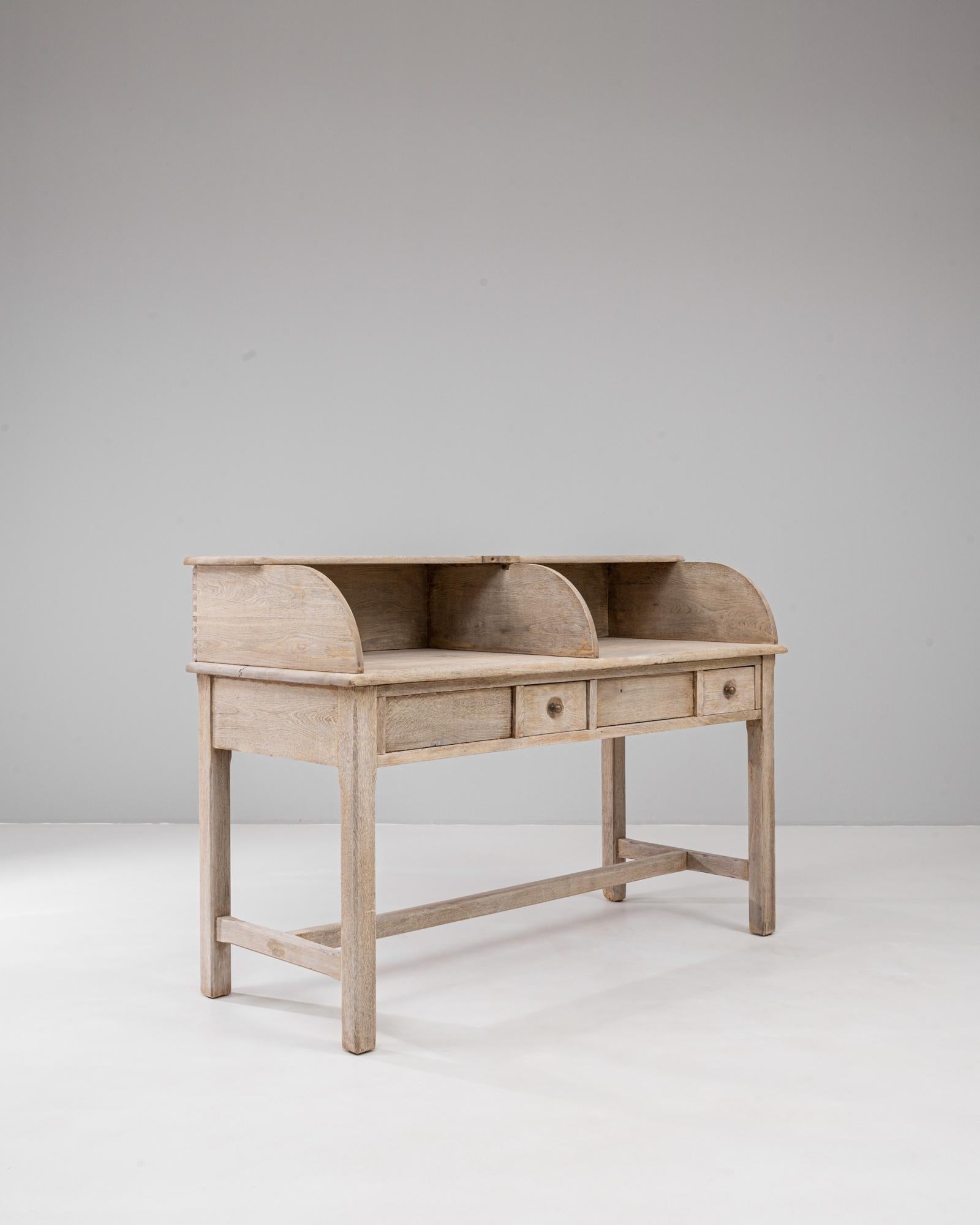 XX secolo 20th Century Belgian Oak Secretary Desk With Drawers in vendita