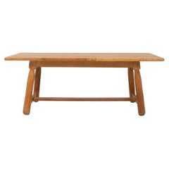 20th Century Belgian Oak Trestle Dining Table