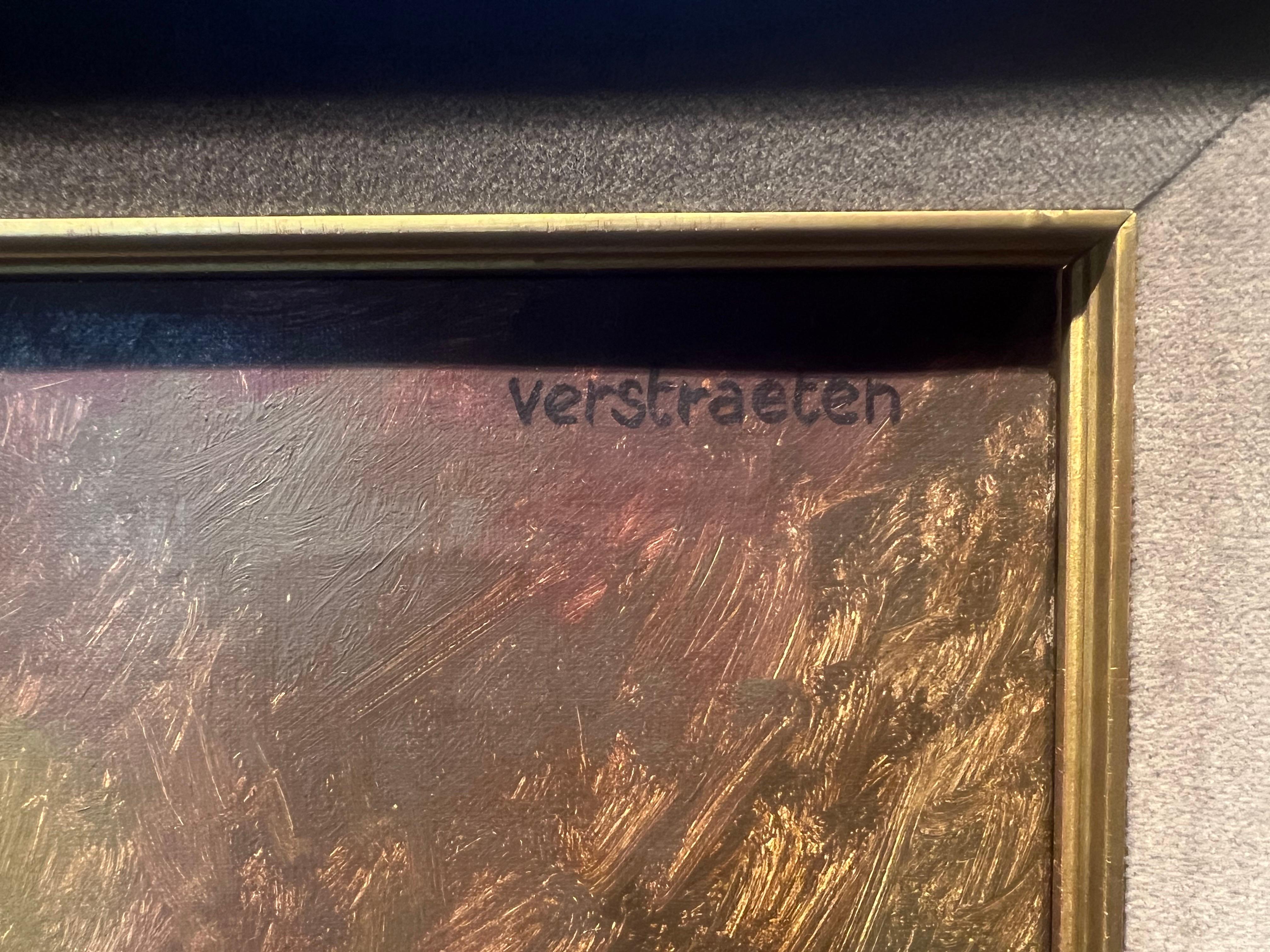 Belgisches Ölgemälde auf Leinwand des 20. Jahrhunderts von Raymond Verstraeten 1874-1947 im Angebot 1