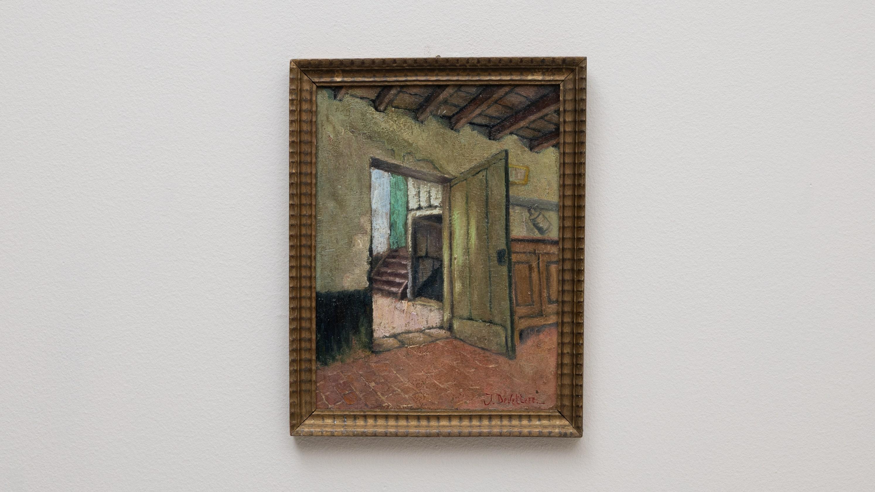 Belgisches Gemälde des 20. Jahrhunderts mit Holzrahmen im Angebot 2