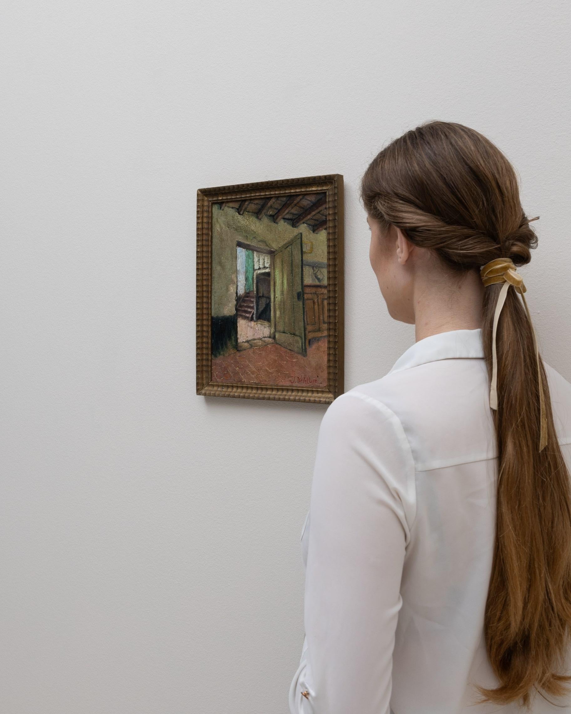 Belgisches Gemälde des 20. Jahrhunderts mit Holzrahmen im Angebot 4