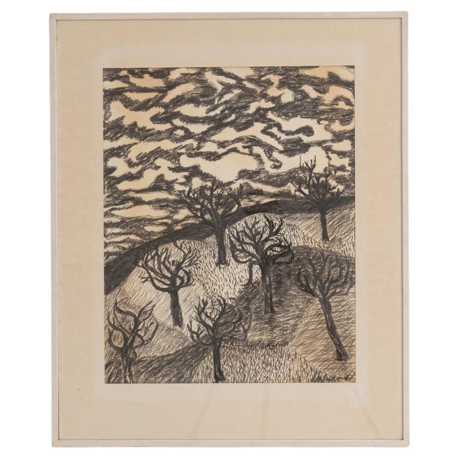 20th Century Belgian Painting With Wooden Frame