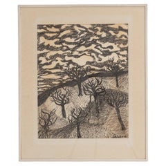 20th Century Belgian Painting With Wooden Frame