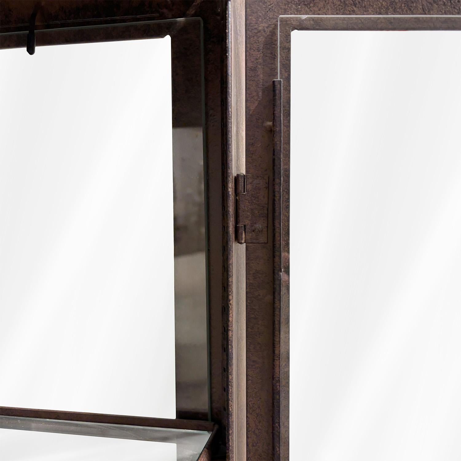 20th Century Belgian Pair of Metal Glass Cabinets - Vintage Display Vitrines For Sale 5