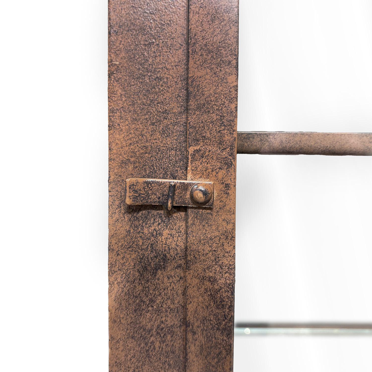20th Century Belgian Pair of Metal Glass Cabinets - Vintage Display Vitrines For Sale 6