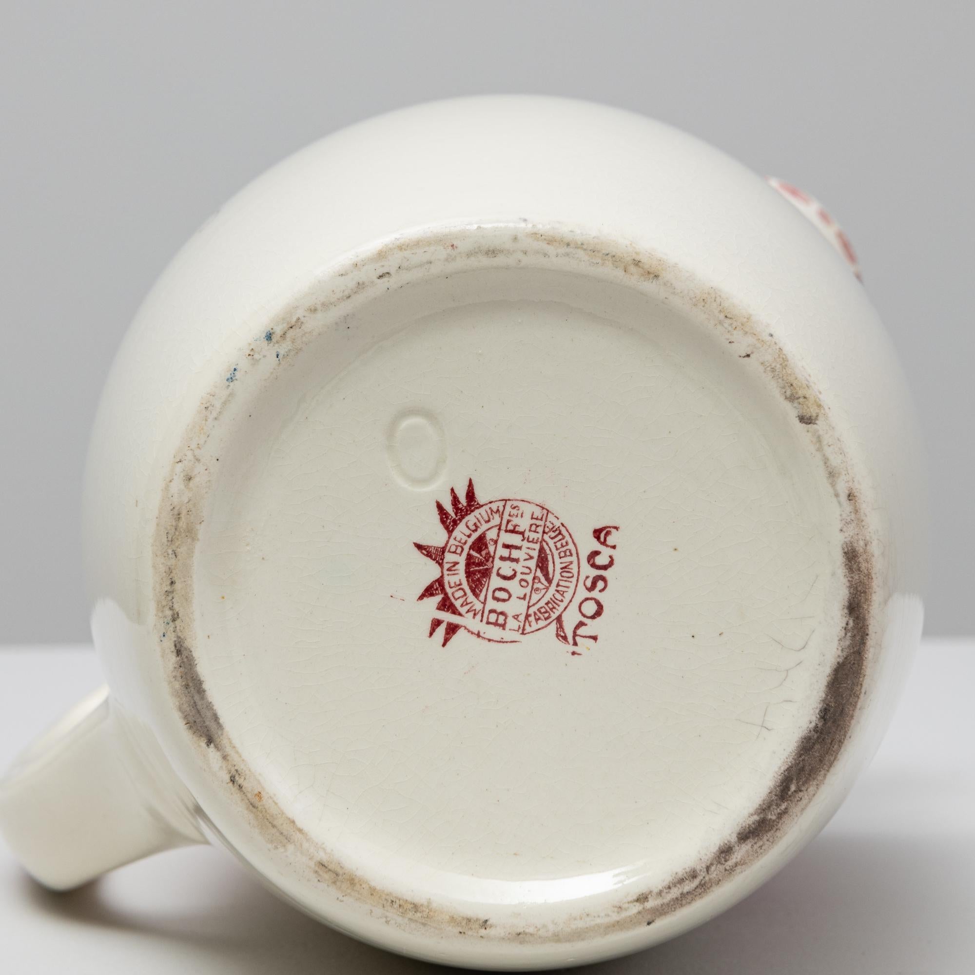 Pichet en céramique chinoise rouge belge du 20e siècle en vente 3