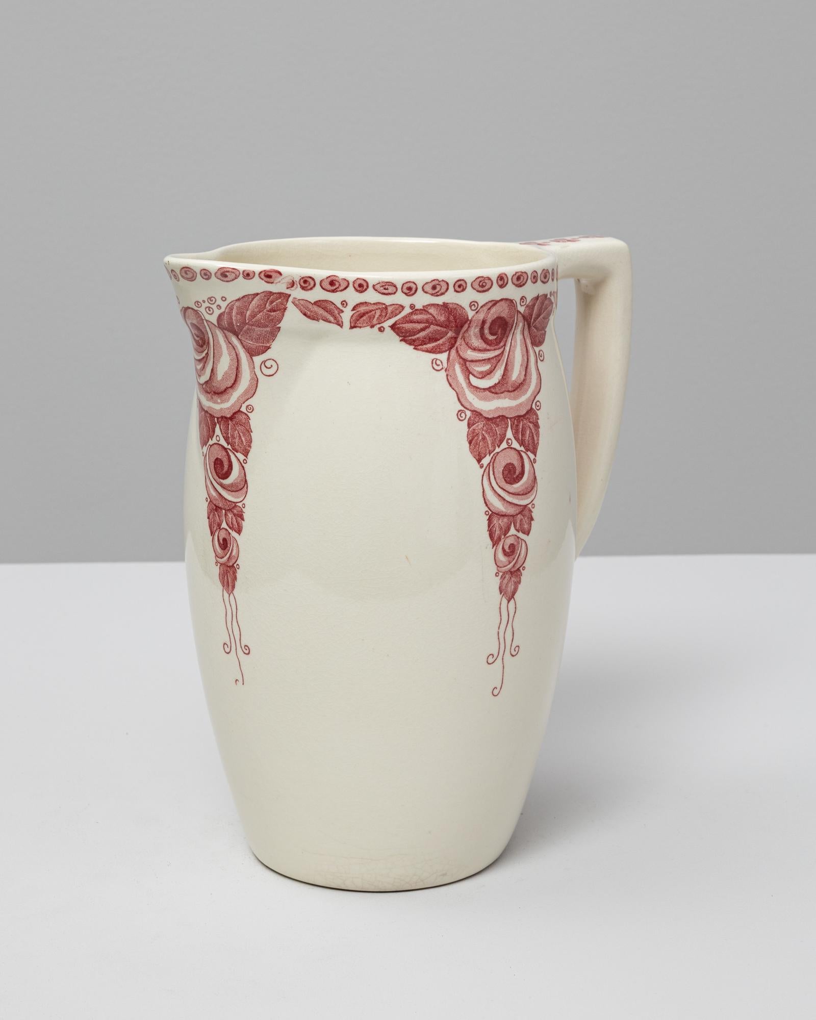 20ième siècle Pichet en céramique chinoise rouge belge du 20e siècle en vente