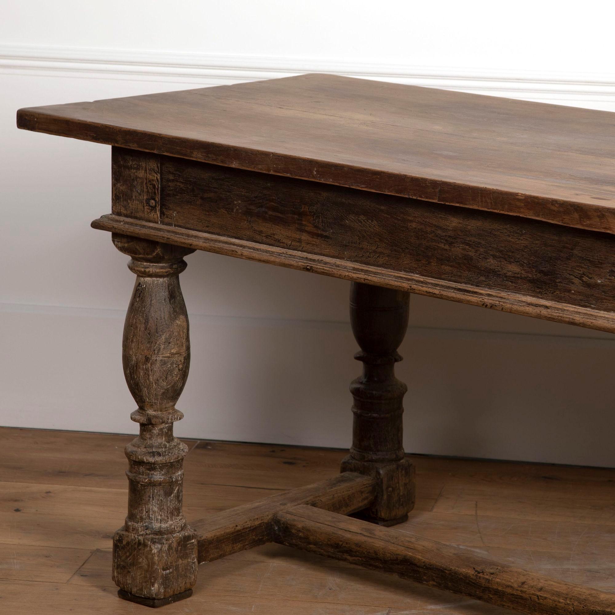Walnut 20th Century Belgian Rustic Table For Sale