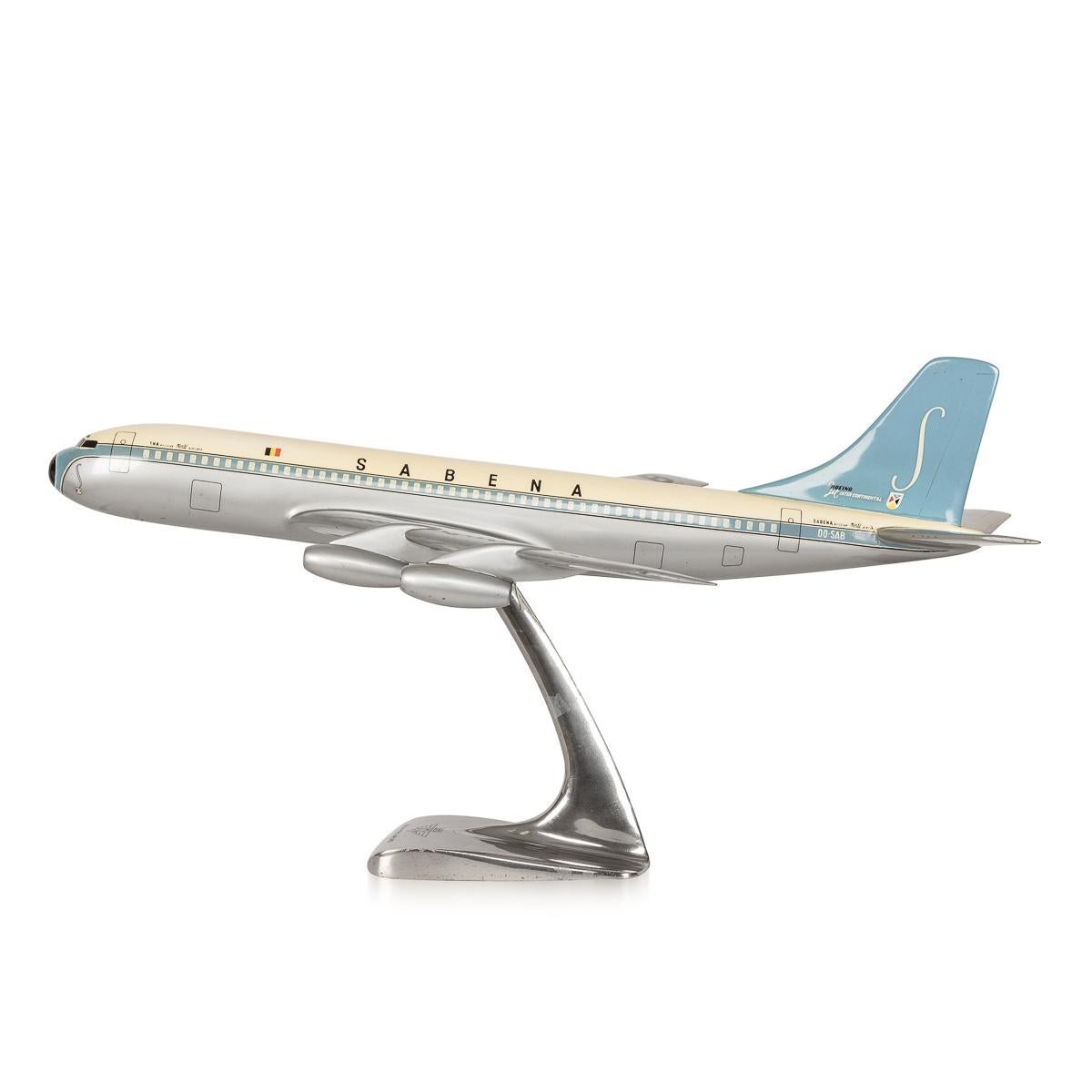 A Stunning model of an Airplane (Belgian, Sabena Airline), made of aluminium, crafted to the last detail.
  