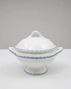 20th Century Belgian Special Edition Porcelain Tureen With Lid