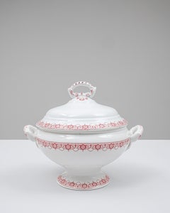20th Century Belgian Special Edition Porcelain Tureen With Lid