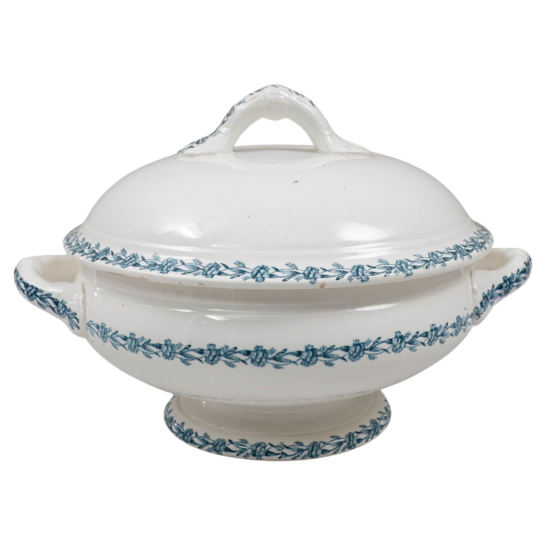 20th Century Belgian Special Edition Porcelain Tureen With Lid