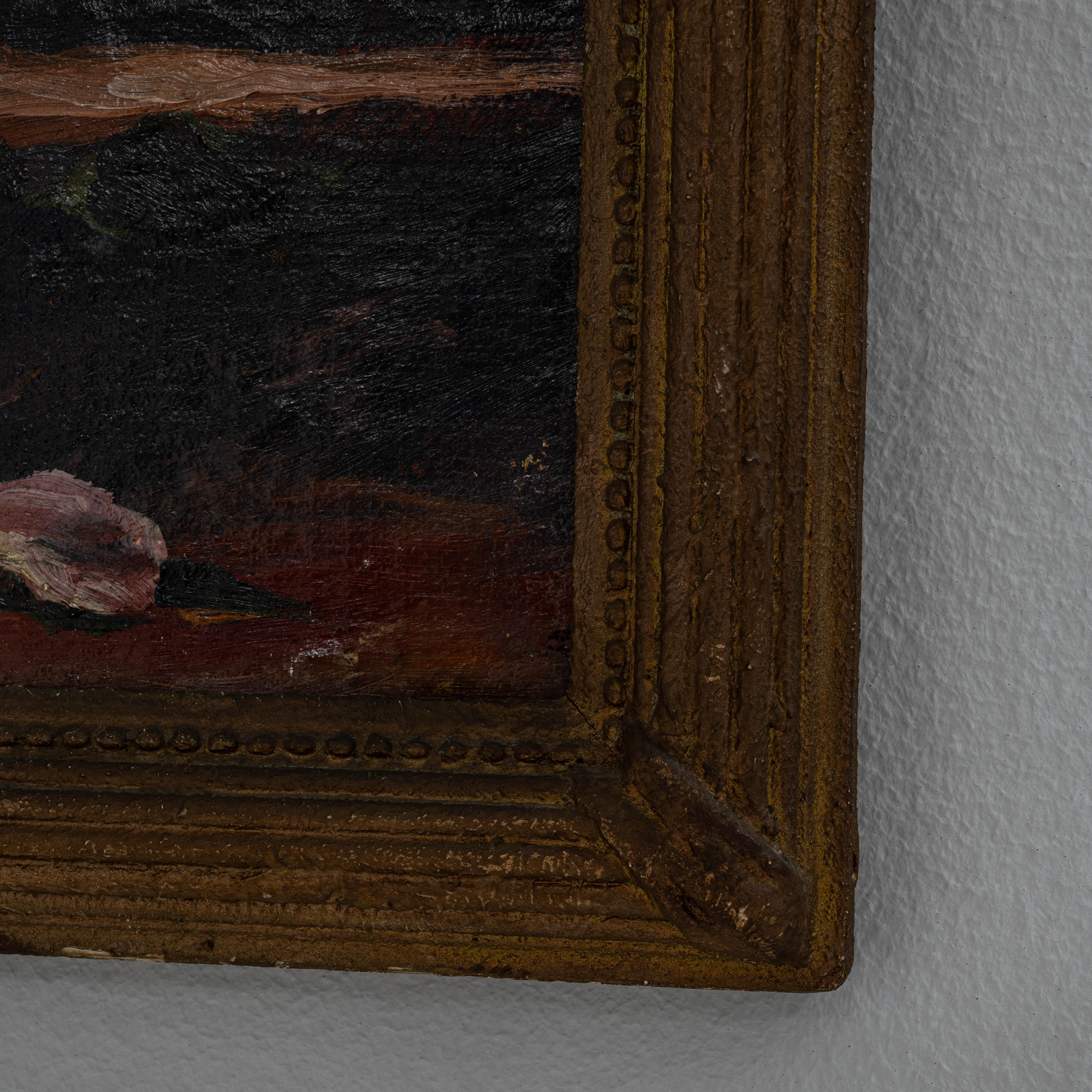 20th Century Belgian Still Life Camellia Painting With Wooden Frame in vendita 4