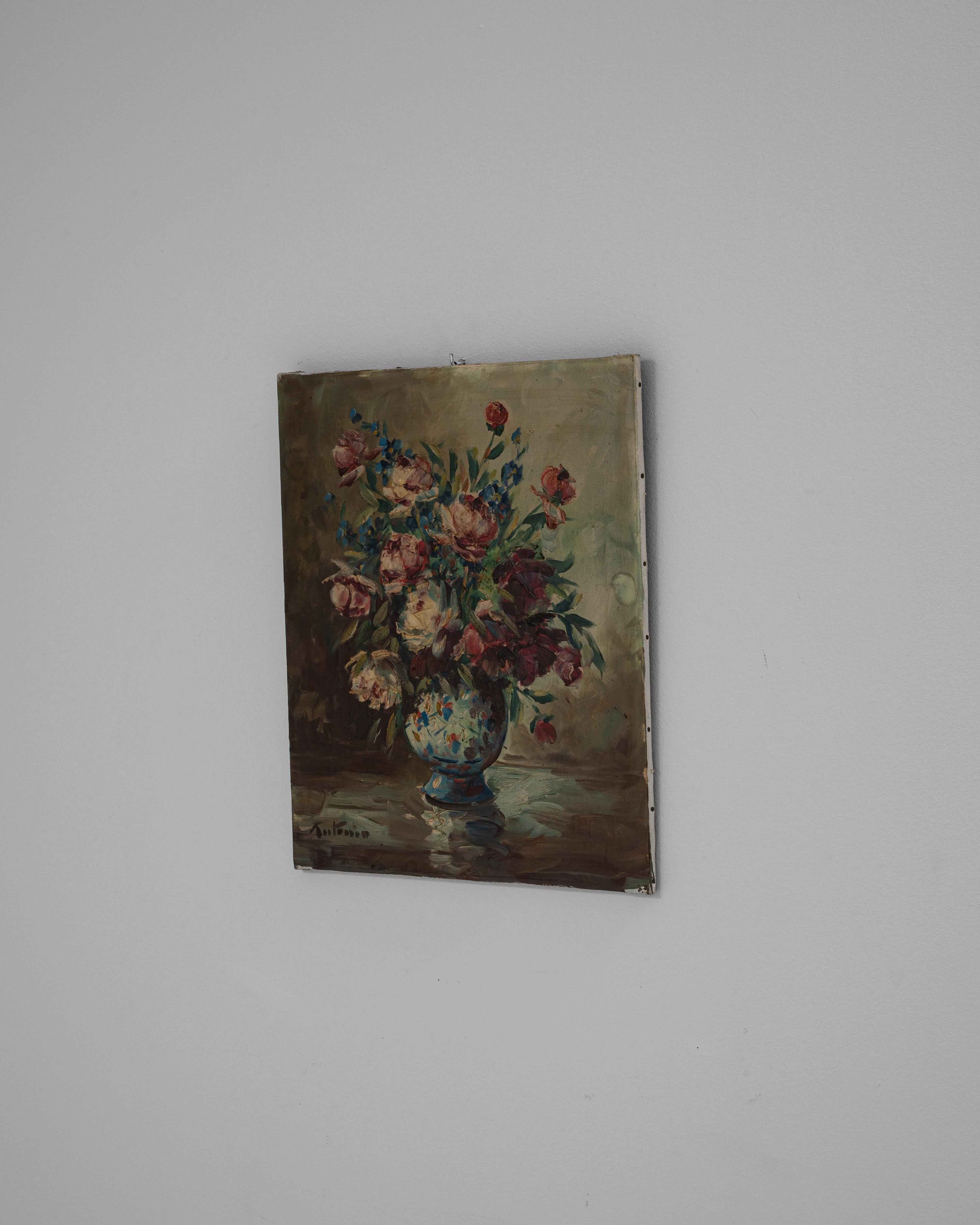 20th Century Belgian Still Life Flower Bouquet Painting In condizioni buone in vendita a High Point, NC