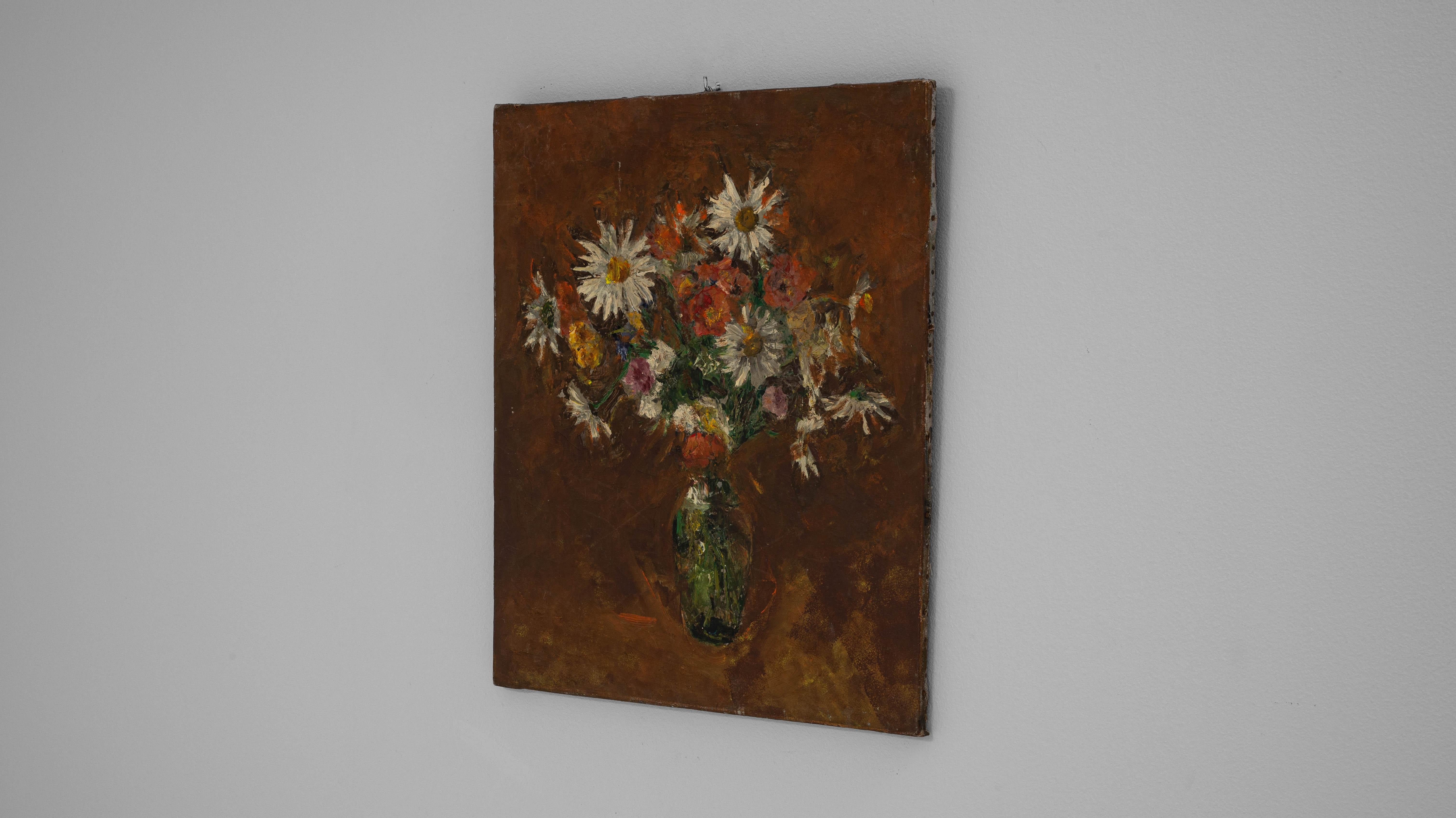 20th Century Belgian Still Life Flower Bouquet Painting in vendita 1