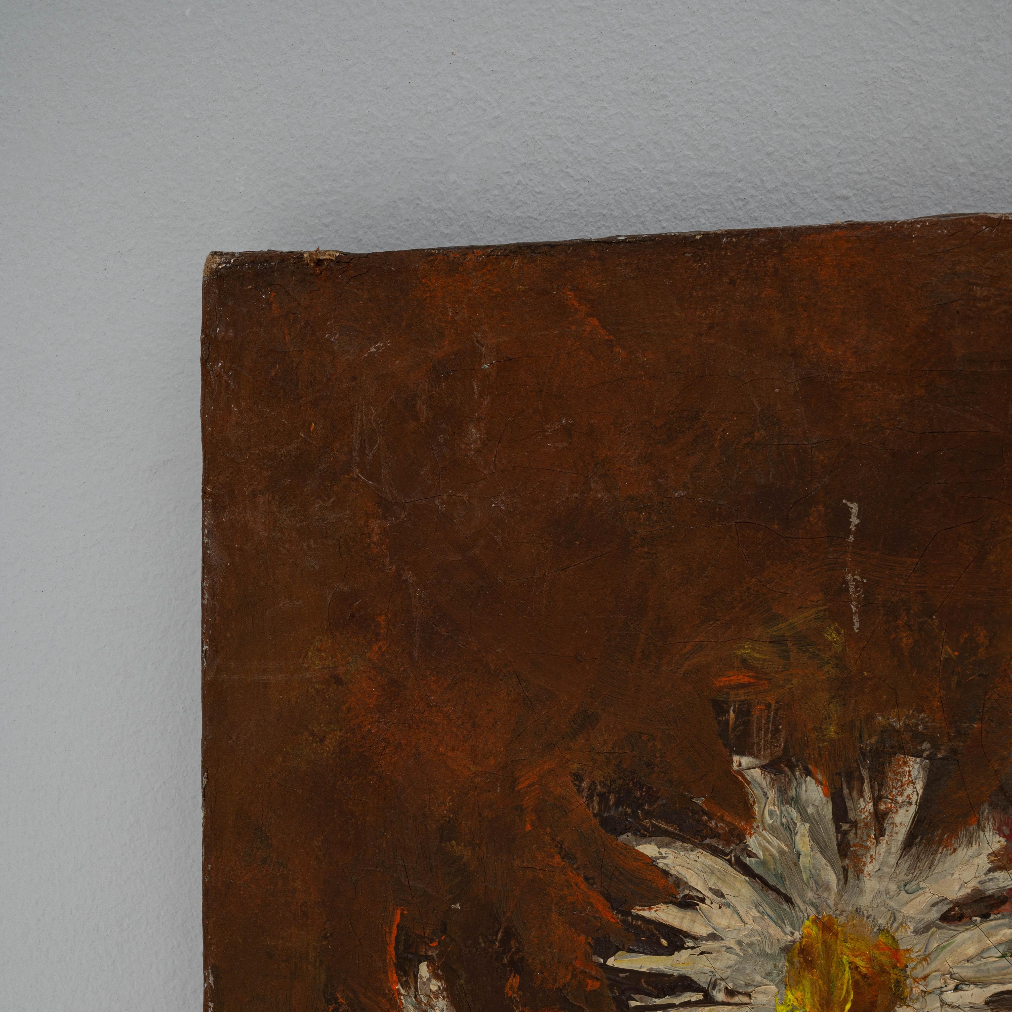 20th Century Belgian Still Life Flower Bouquet Painting in vendita 2