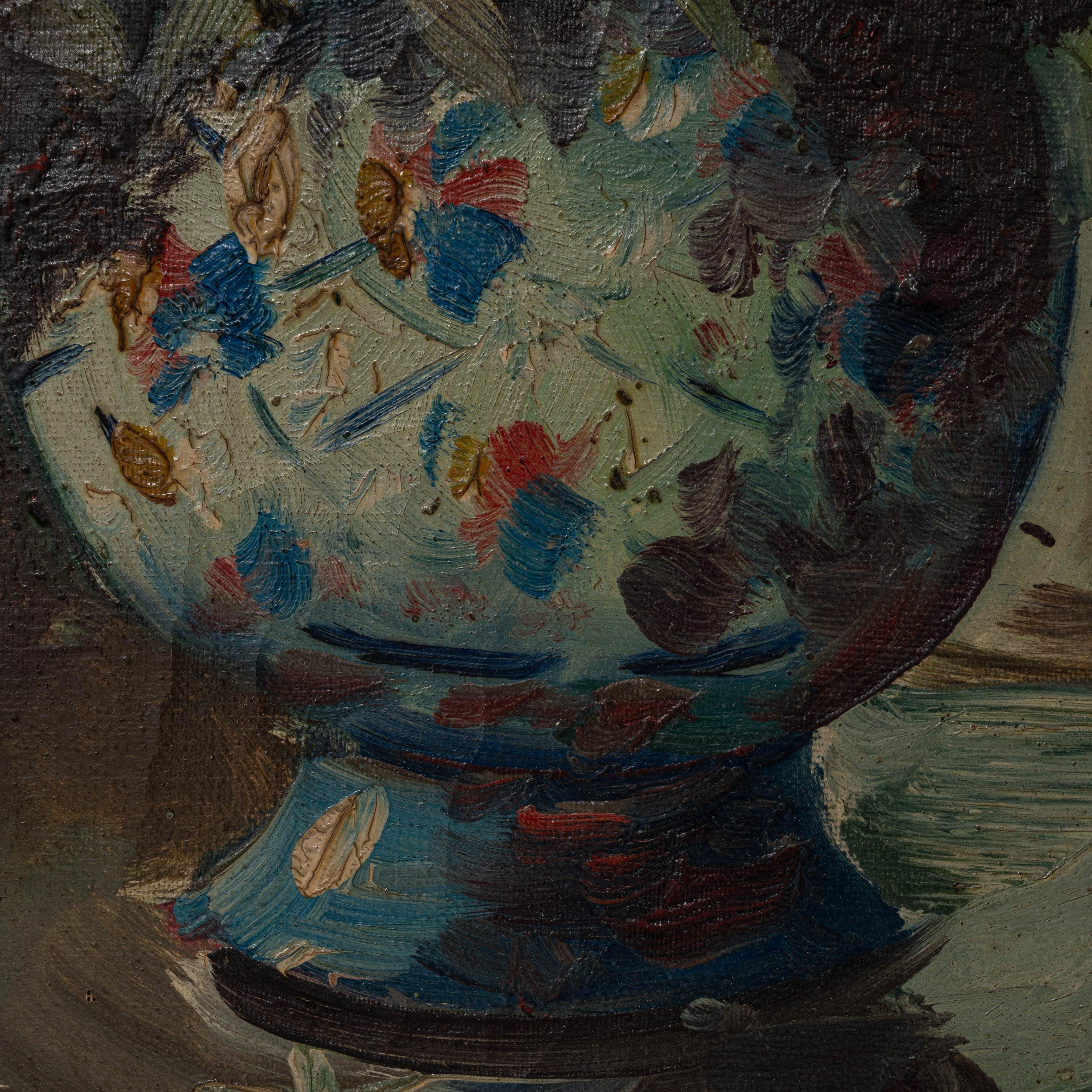 20th Century Belgian Still Life Flower Bouquet Painting in vendita 3