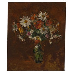20th Century Belgian Still Life Flower Bouquet Painting