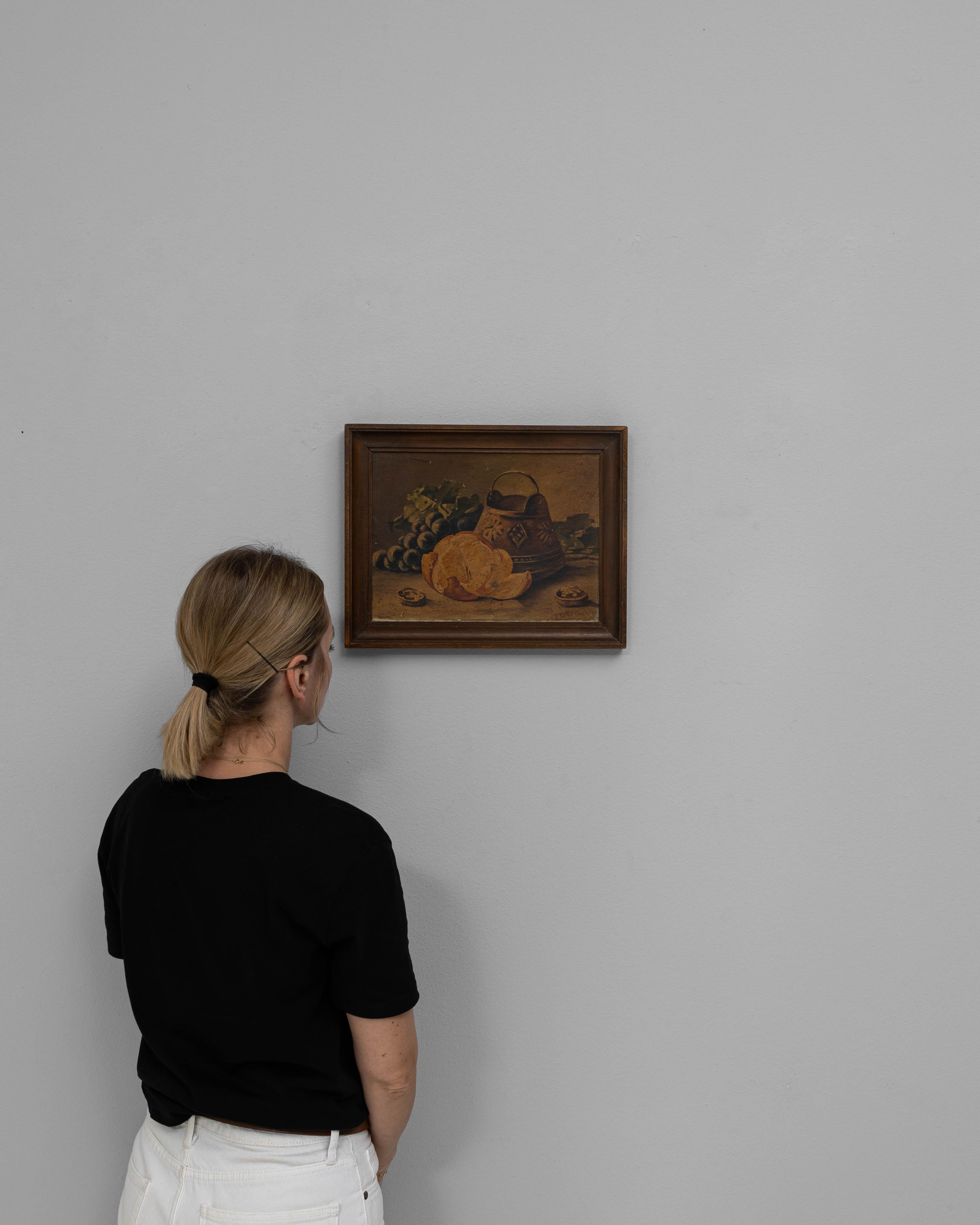 Belge Nature morte belge du 20e siècle avec cadre en bois en vente