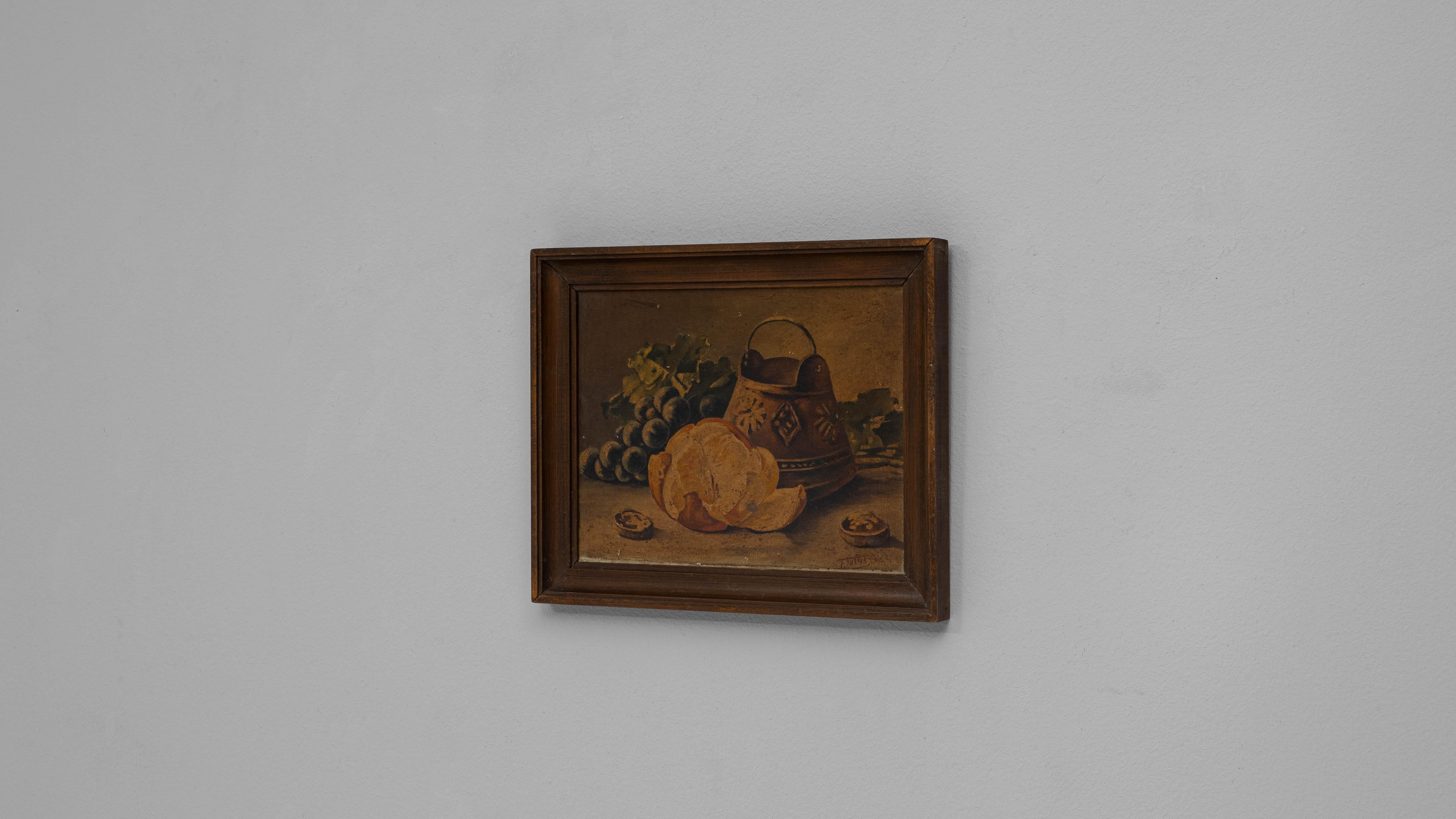 Bois Nature morte belge du 20e siècle avec cadre en bois en vente