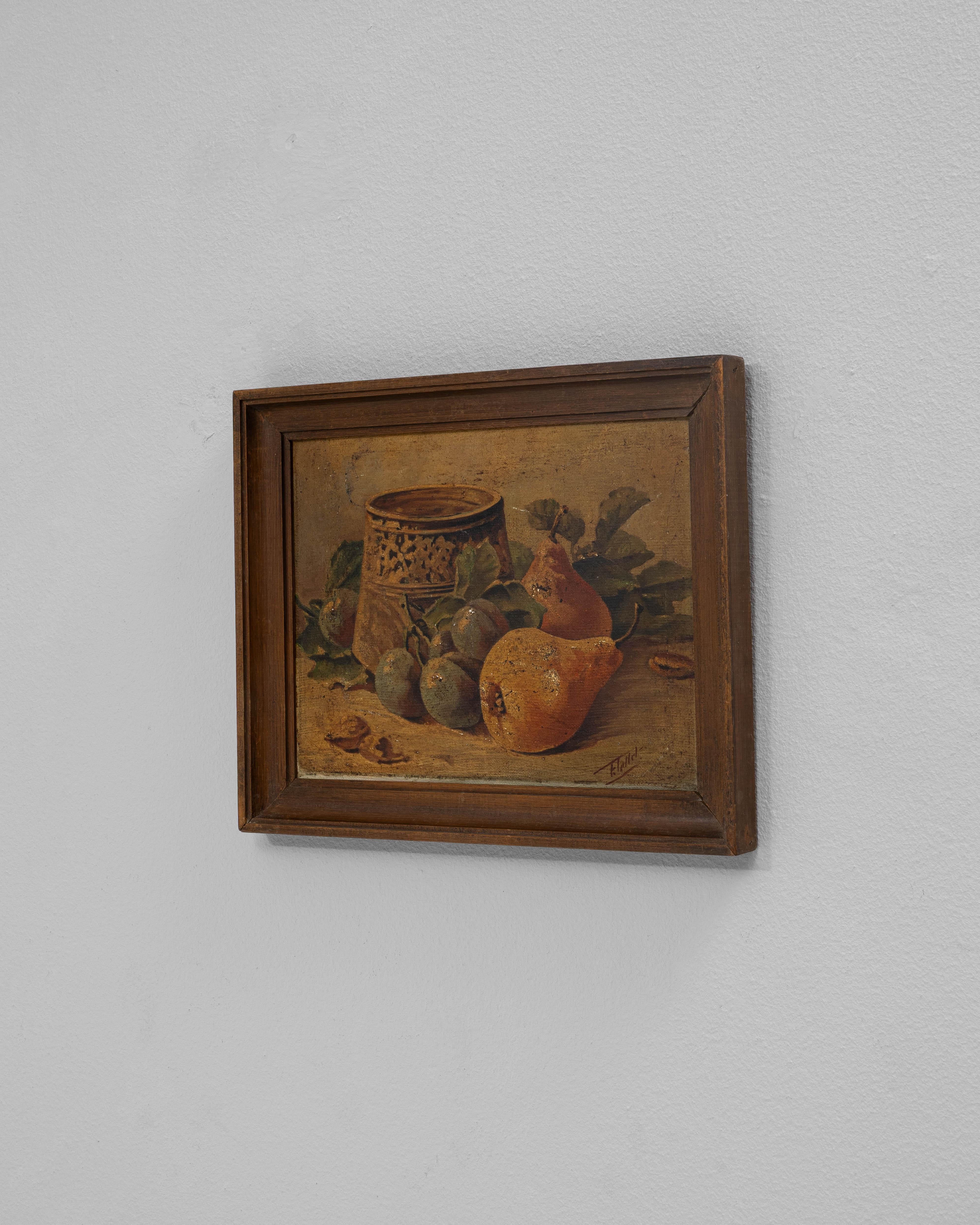 Bois Nature morte belge du 20e siècle avec cadre en bois en vente