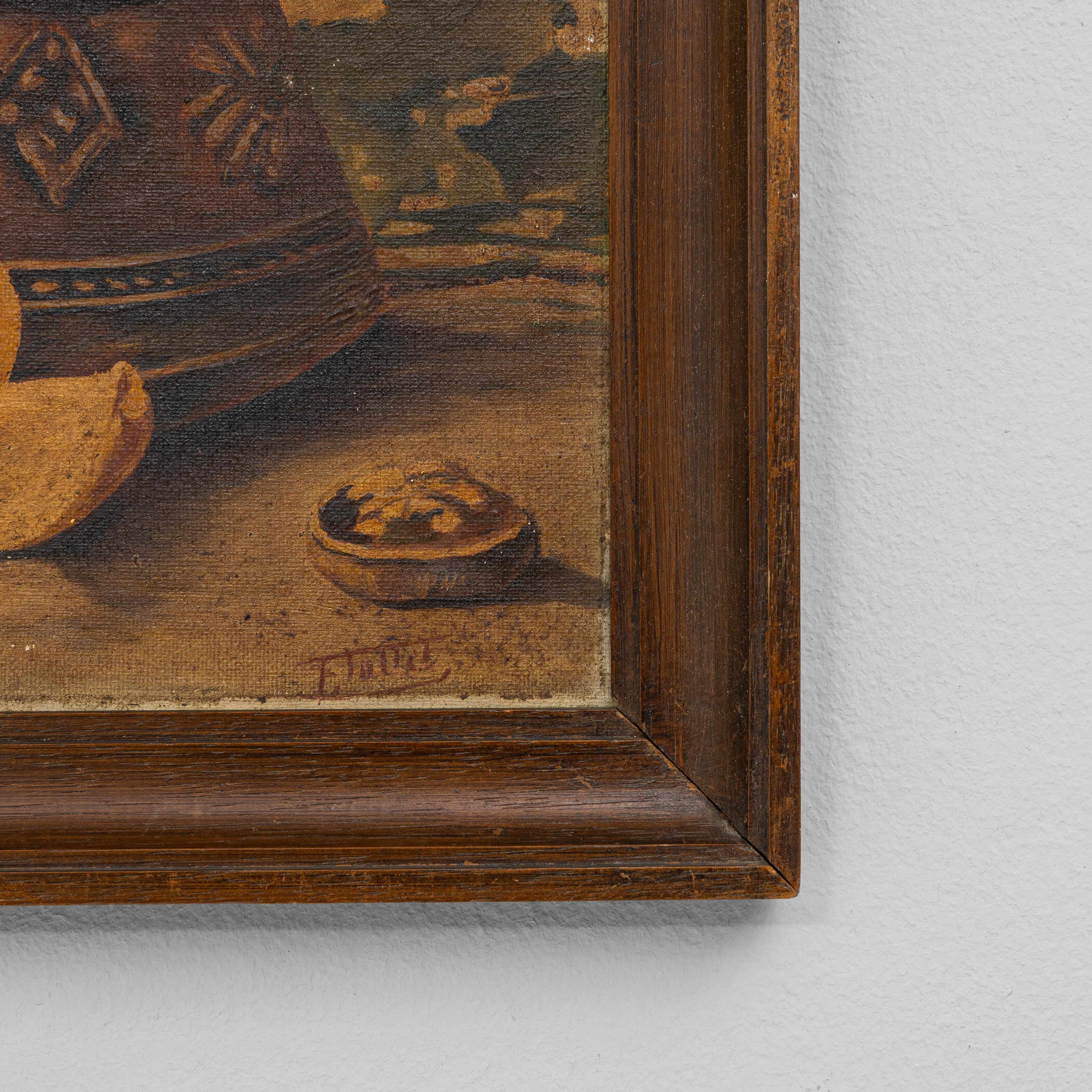 Nature morte belge du 20e siècle avec cadre en bois en vente 1