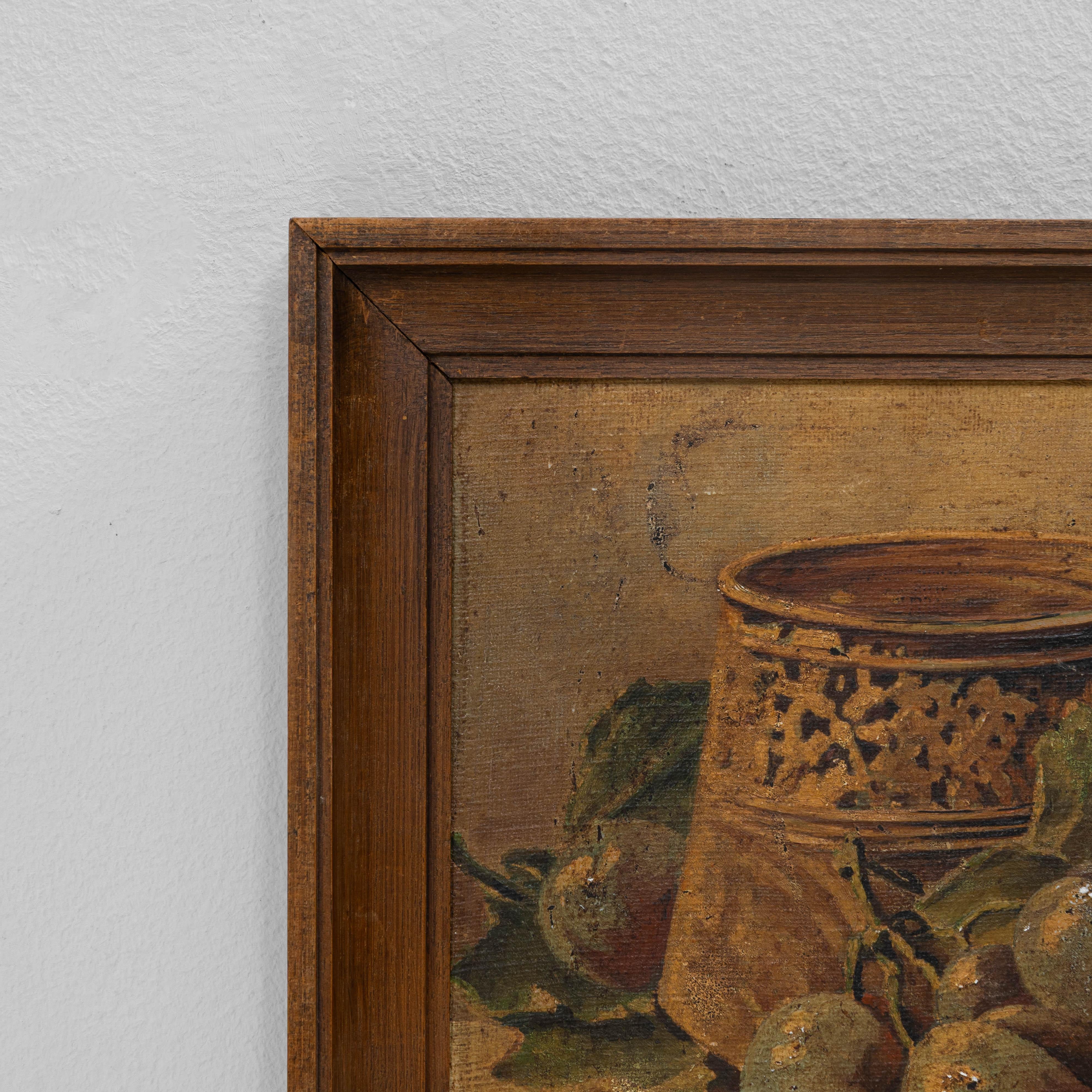 Nature morte belge du 20e siècle avec cadre en bois en vente 2