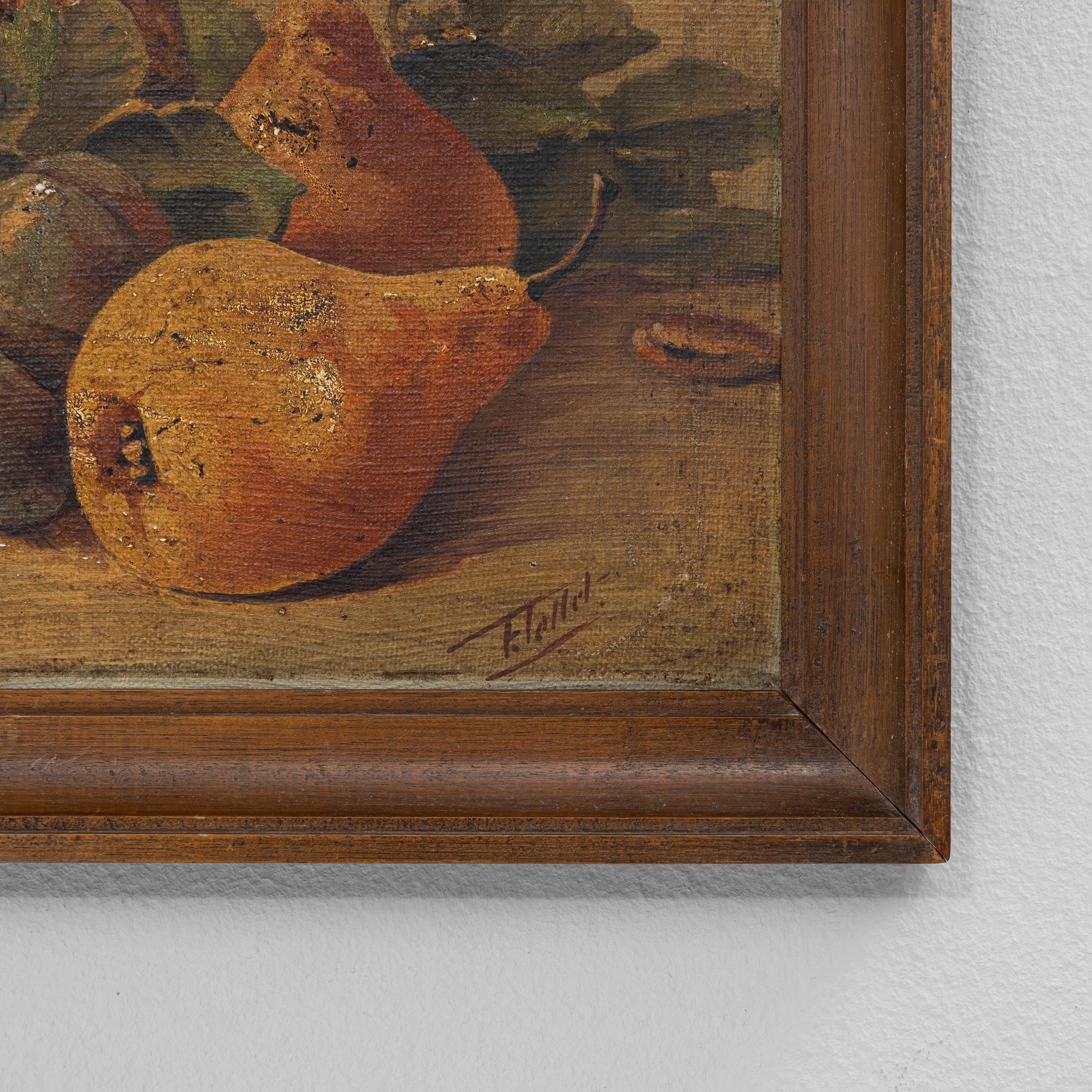 Nature morte belge du 20e siècle avec cadre en bois en vente 3