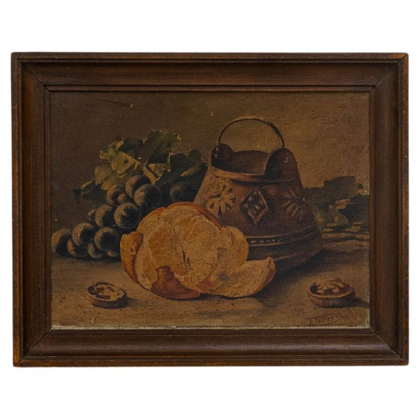 Belgisches Stilleben aus dem 20. Jahrhundert mit Holzrahmen