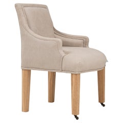 20th Century Belgian Upholstered Armchair on Wheels