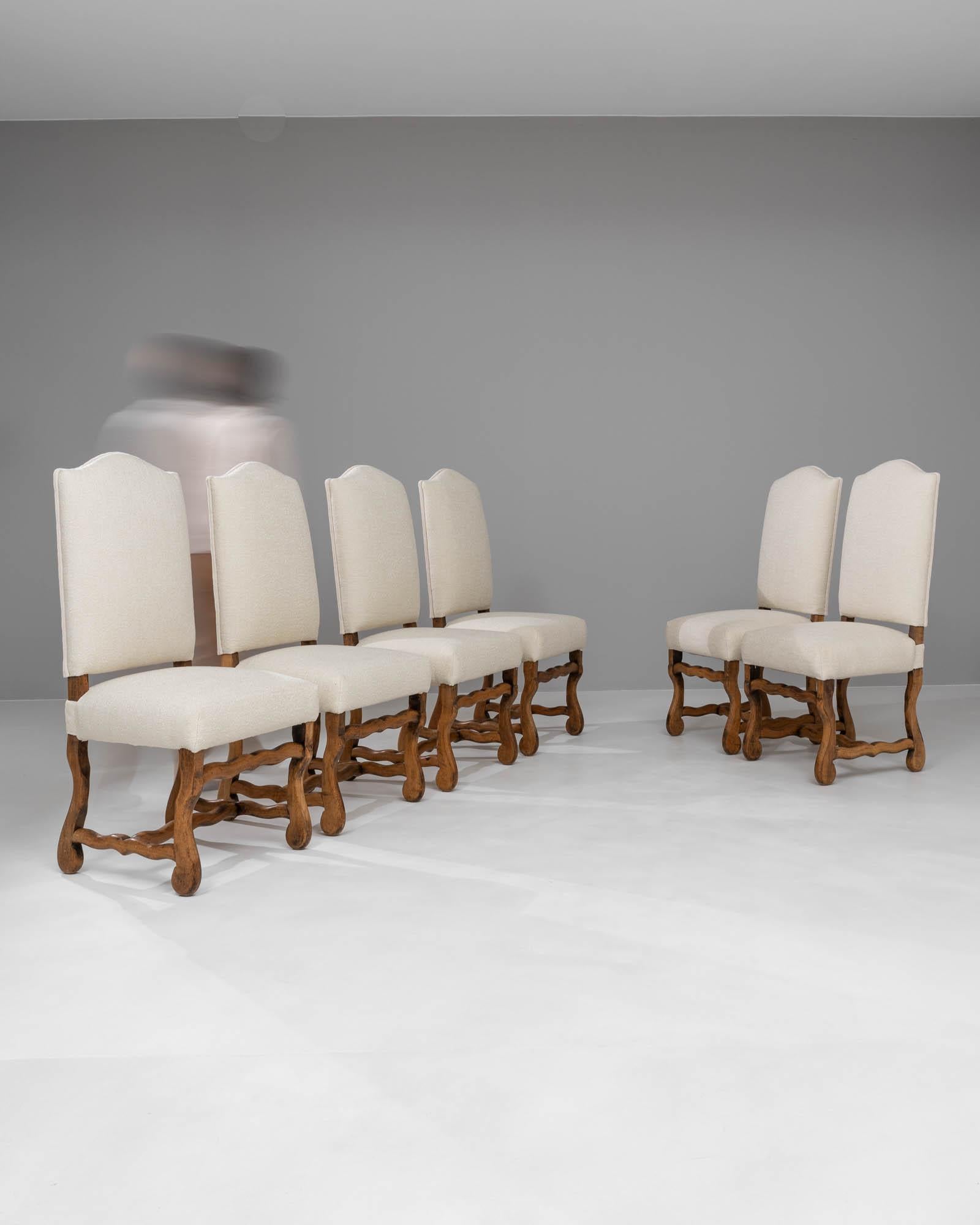 20th Century Belgian Upholstered Dining Chairs, Set of 6 6