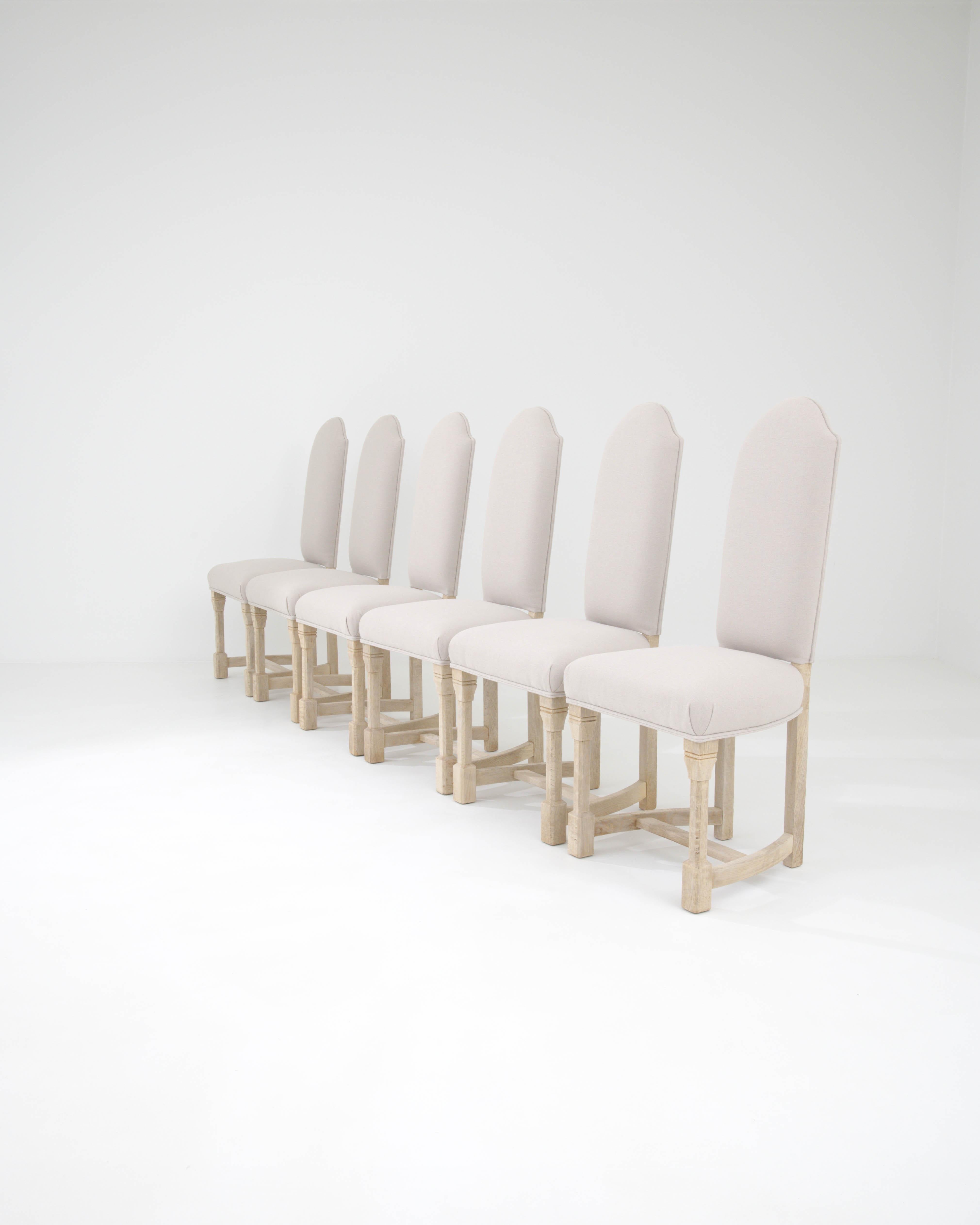 20th Century Belgian Upholstered Dining Chairs, Set of 6 For Sale 7