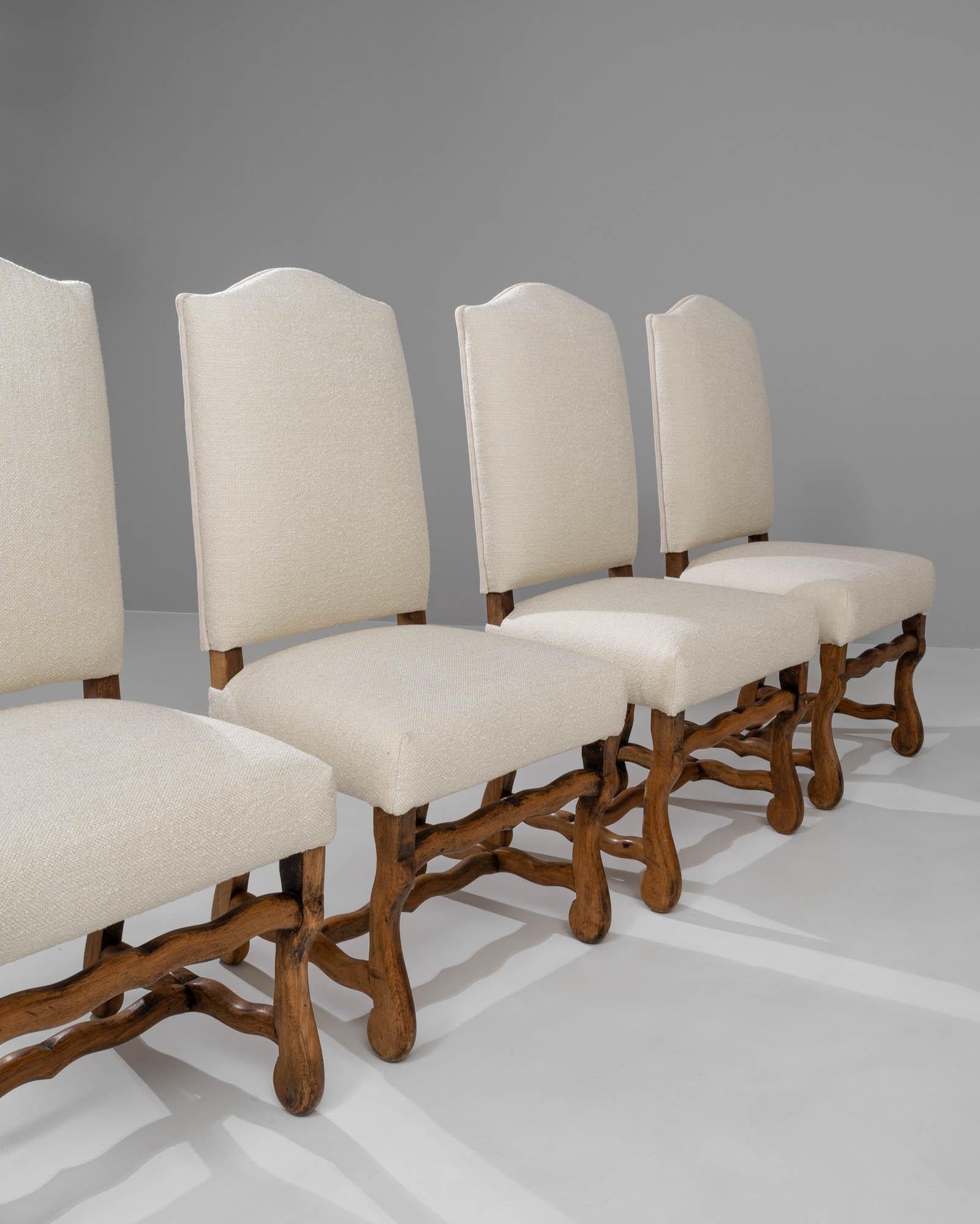 20th Century Belgian Upholstered Dining Chairs, Set of 6 For Sale 7