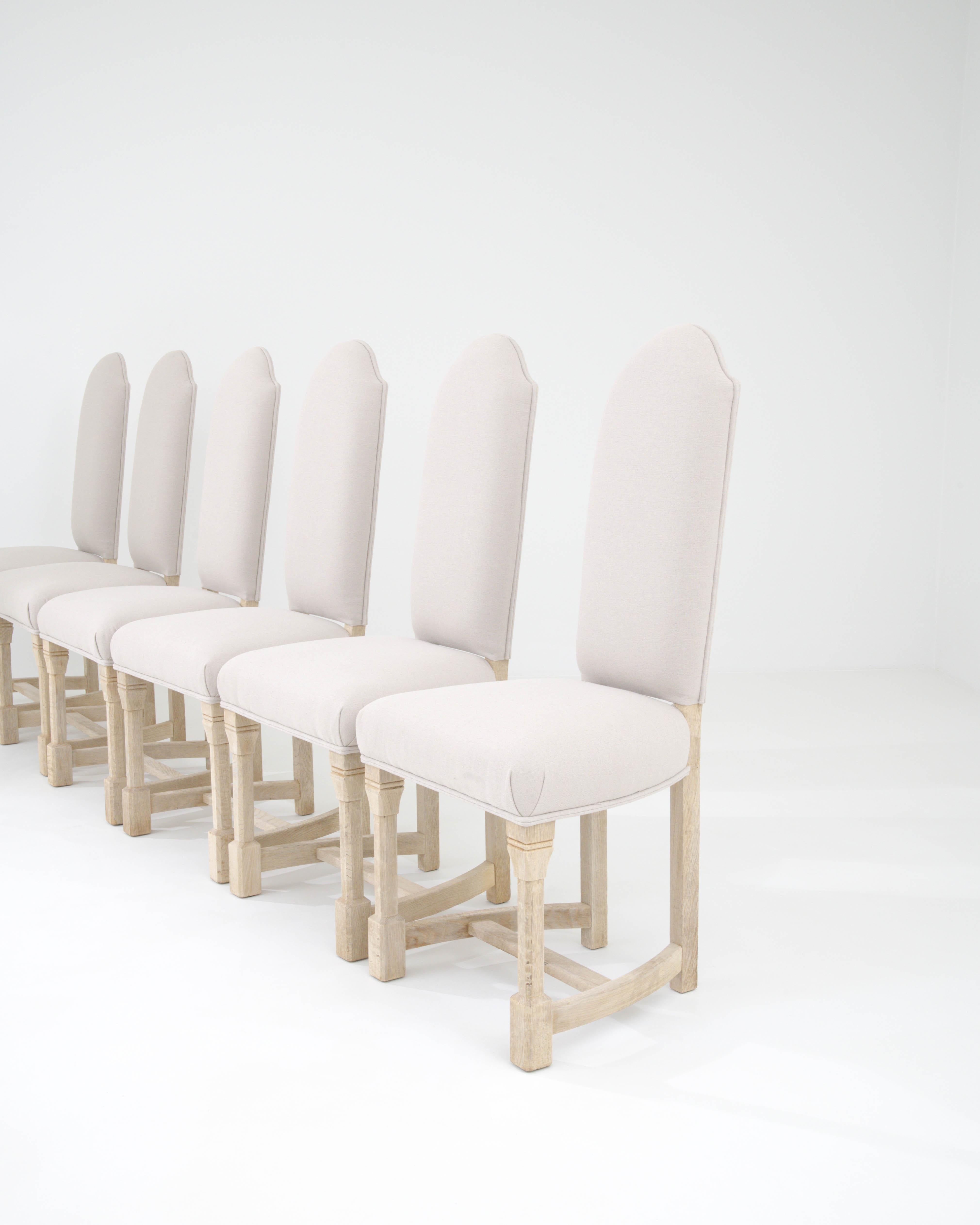 20th Century Belgian Upholstered Dining Chairs, Set of 6 For Sale 9