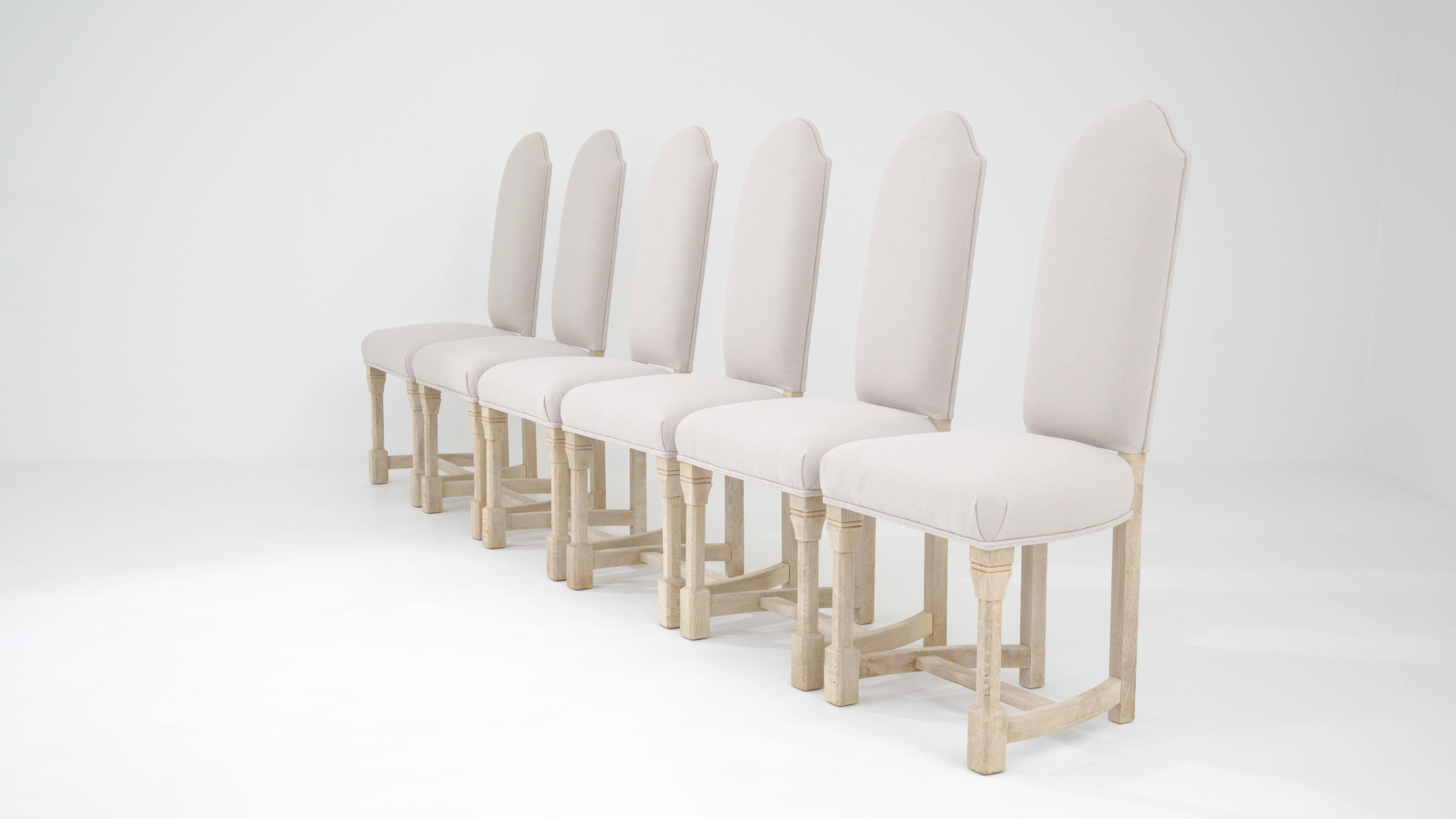 20th Century Belgian Upholstered Dining Chairs, Set of 6 For Sale 10