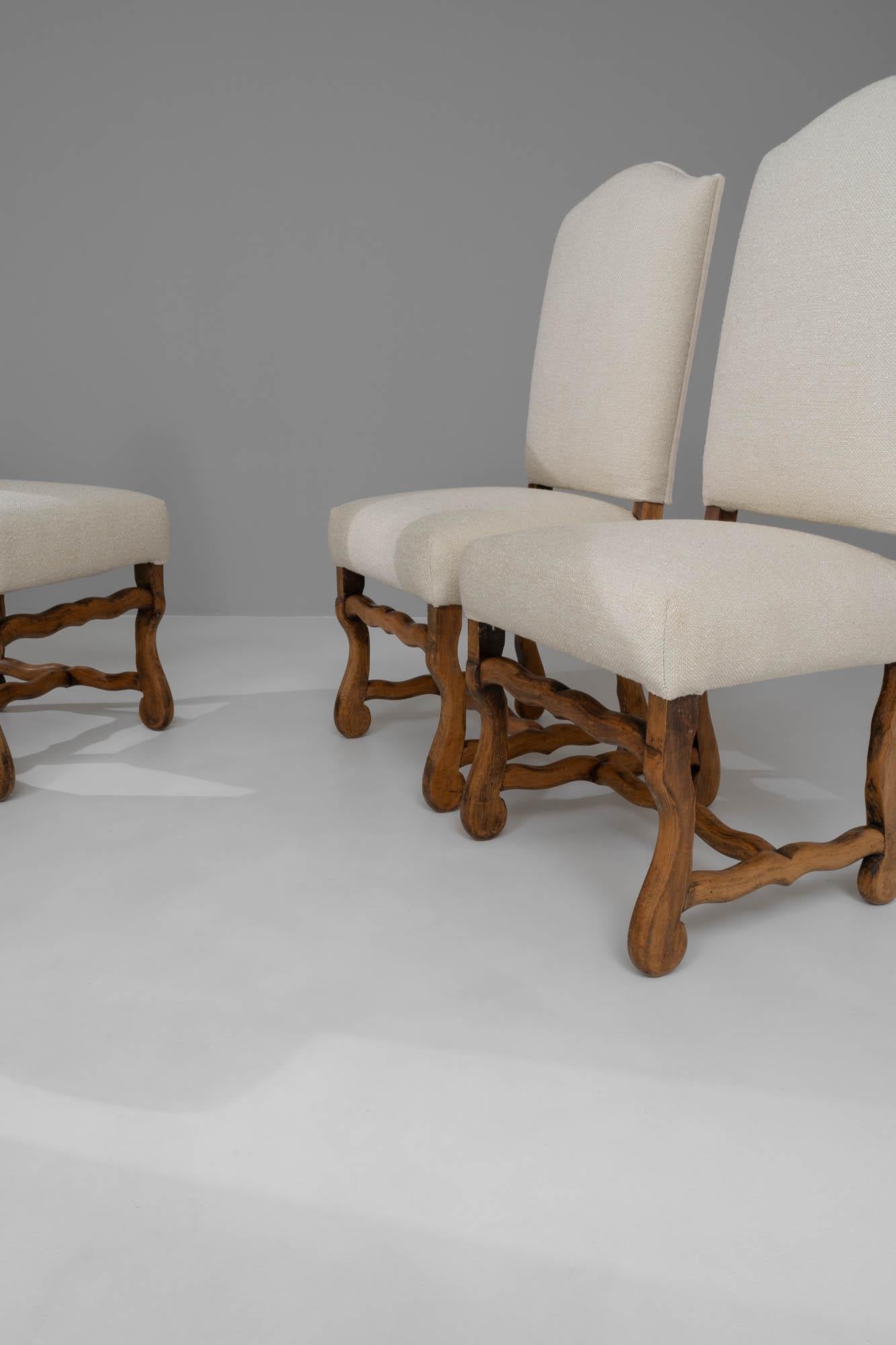 20th Century Belgian Upholstered Dining Chairs, Set of 6 For Sale 11