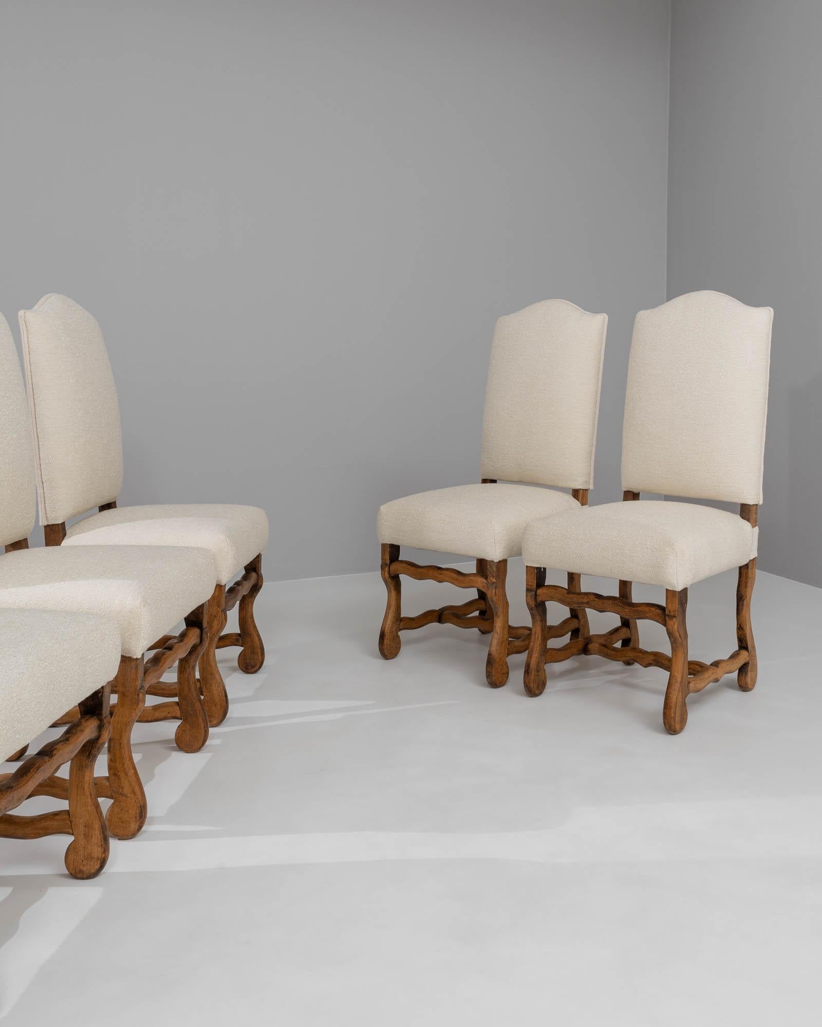 20th Century Belgian Upholstered Dining Chairs, Set of 6 2