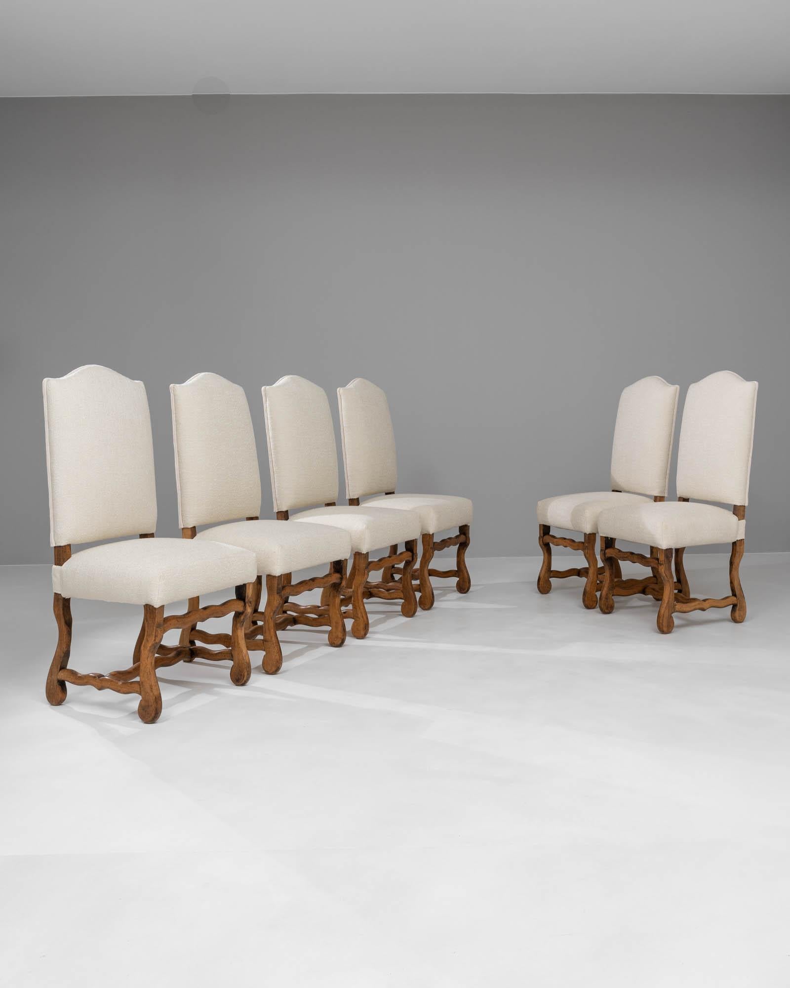 20th Century Belgian Upholstered Dining Chairs, Set of 6 For Sale 3